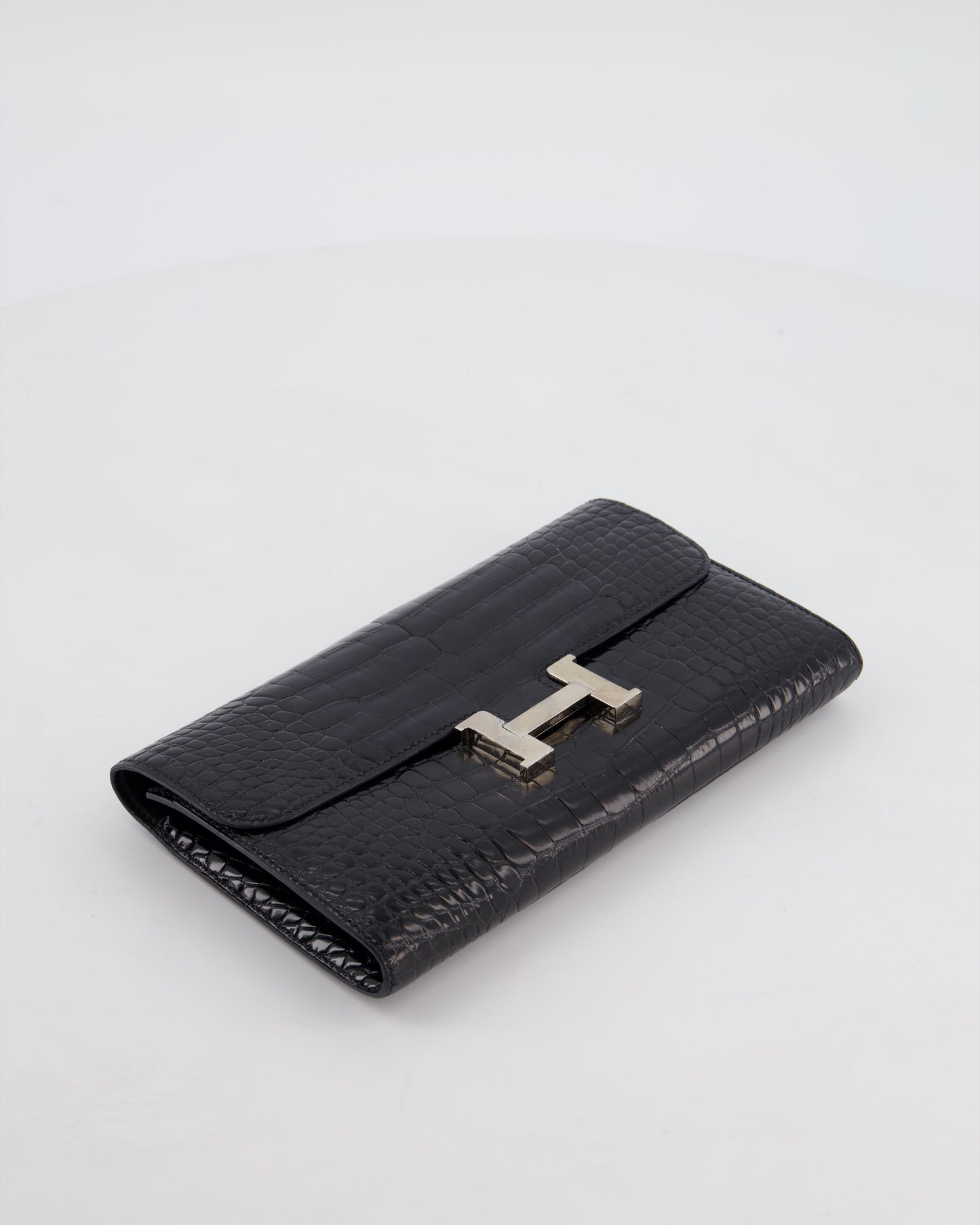 Hermes Constance Wallet in Noir Alligator with Palladium Hardware