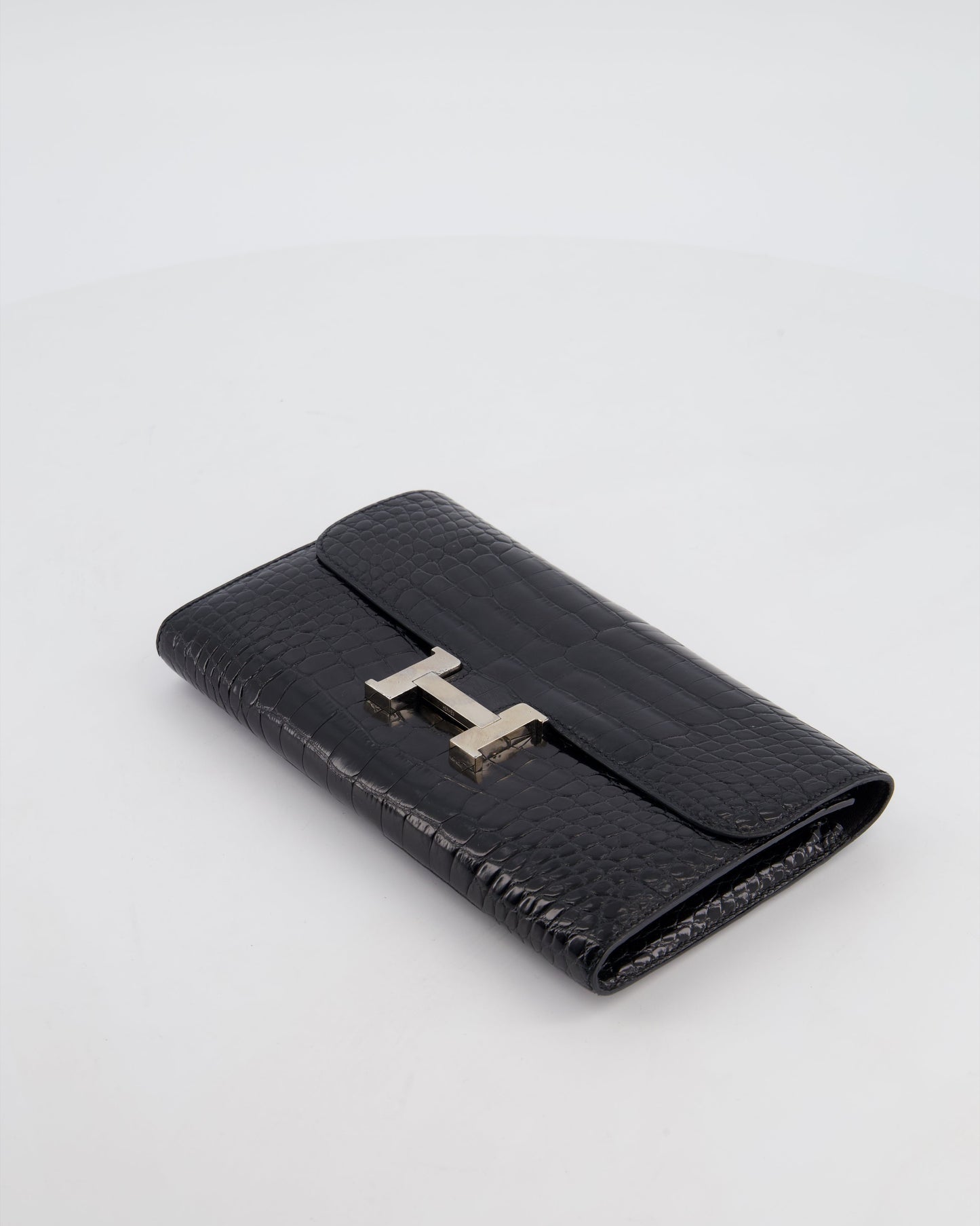Hermes Constance Wallet in Noir Alligator with Palladium Hardware