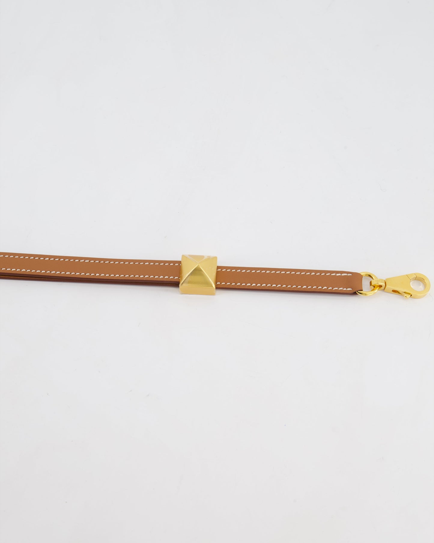 Hermes Medor Adjustable Bag Strap in Gold Swift Leather with Gold Hardware