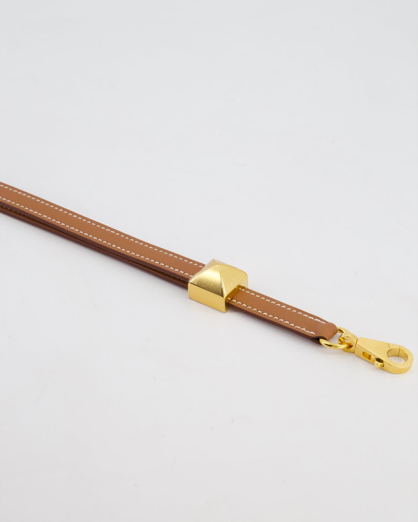 Hermes Medor Adjustable Bag Strap in Gold Swift Leather with Gold Hardware