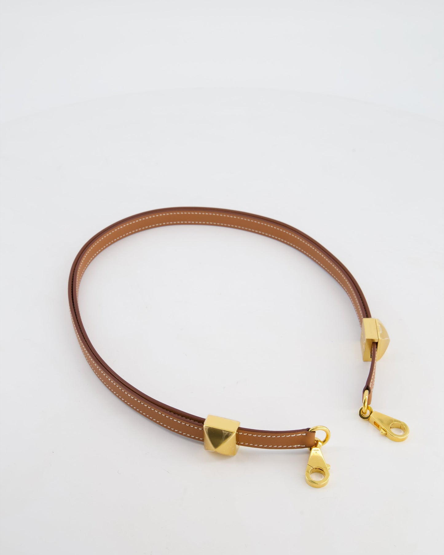 Hermes Medor Adjustable Bag Strap in Gold Swift Leather with Gold Hardware