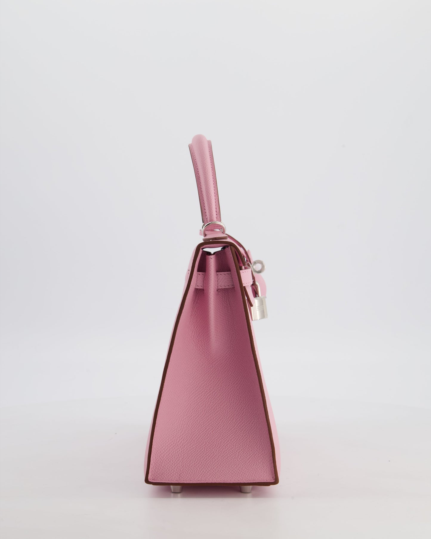 *SUPER HOT & RARE* Hermes Kelly 25 Sellier Bag in Mauve Sylvestre Epsom Leather with Palladium Hardware