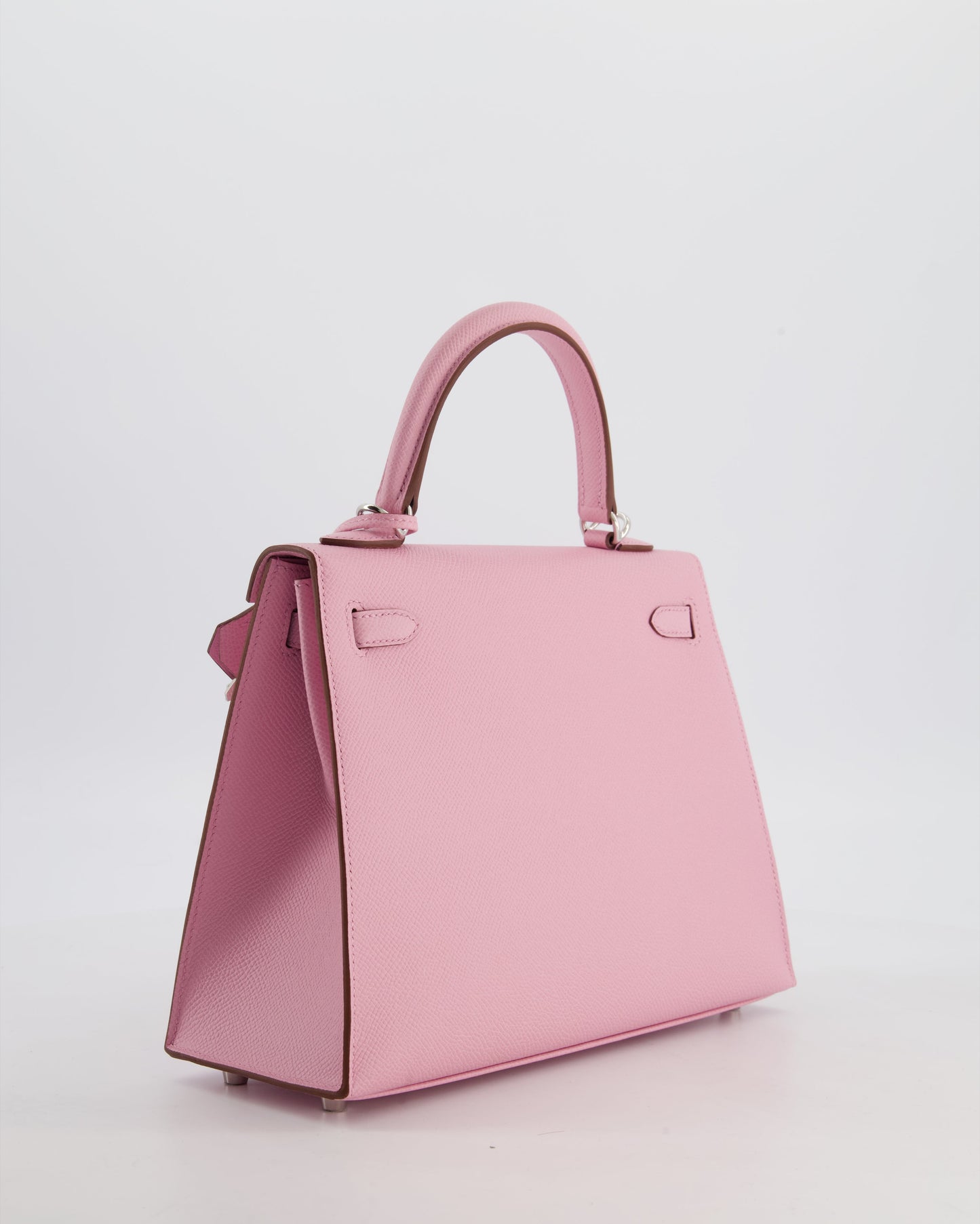 *SUPER HOT & RARE* Hermes Kelly 25 Sellier Bag in Mauve Sylvestre Epsom Leather with Palladium Hardware
