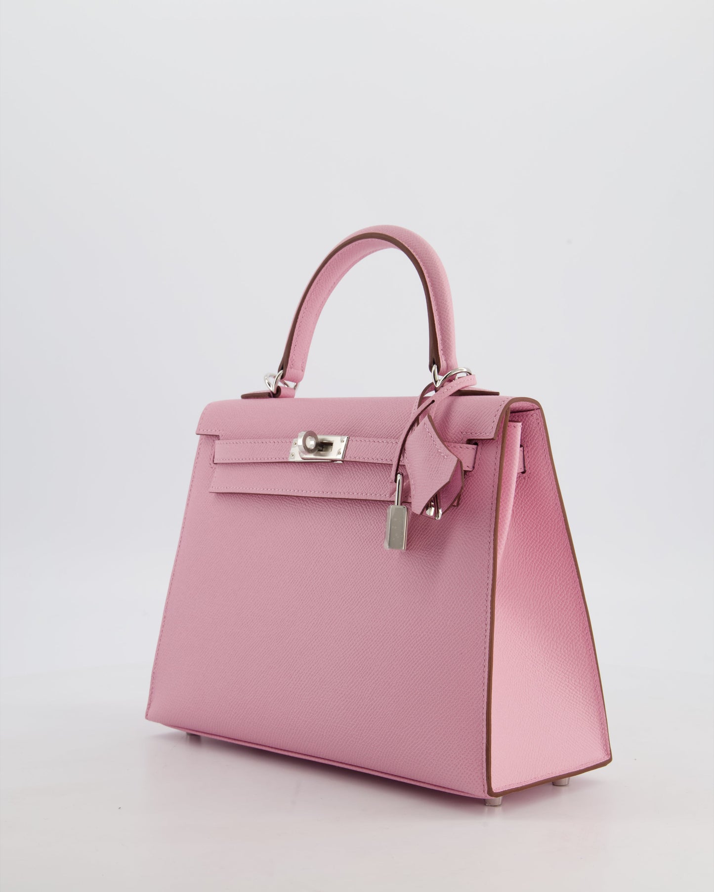*SUPER HOT & RARE* Hermes Kelly 25 Sellier Bag in Mauve Sylvestre Epsom Leather with Palladium Hardware