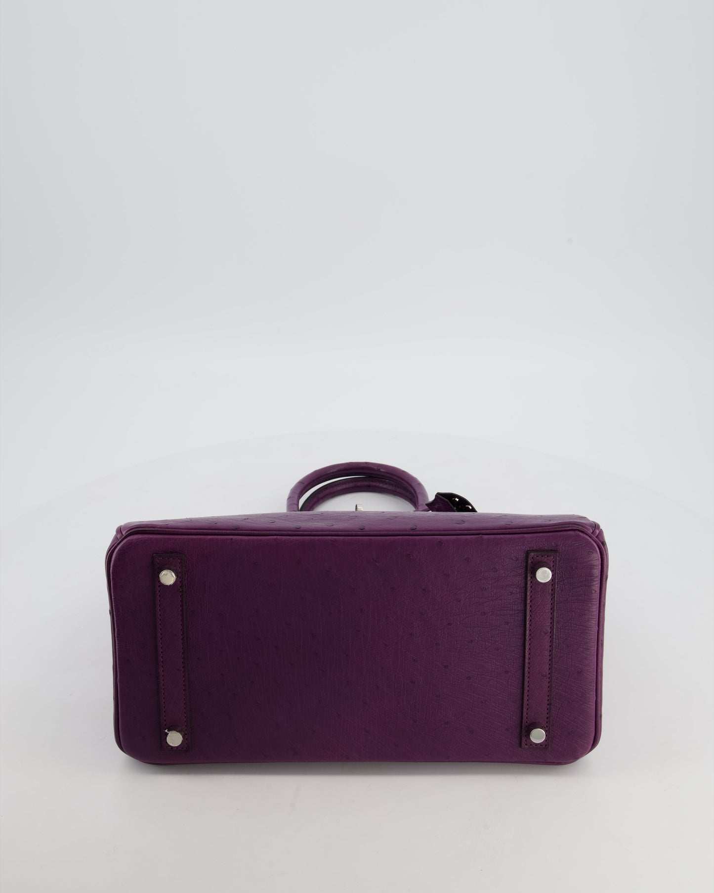 *HOT & RARE* Hermes Birkin 30 Retourne Bag in Violine Ostrich Leather with Palladium Hardware