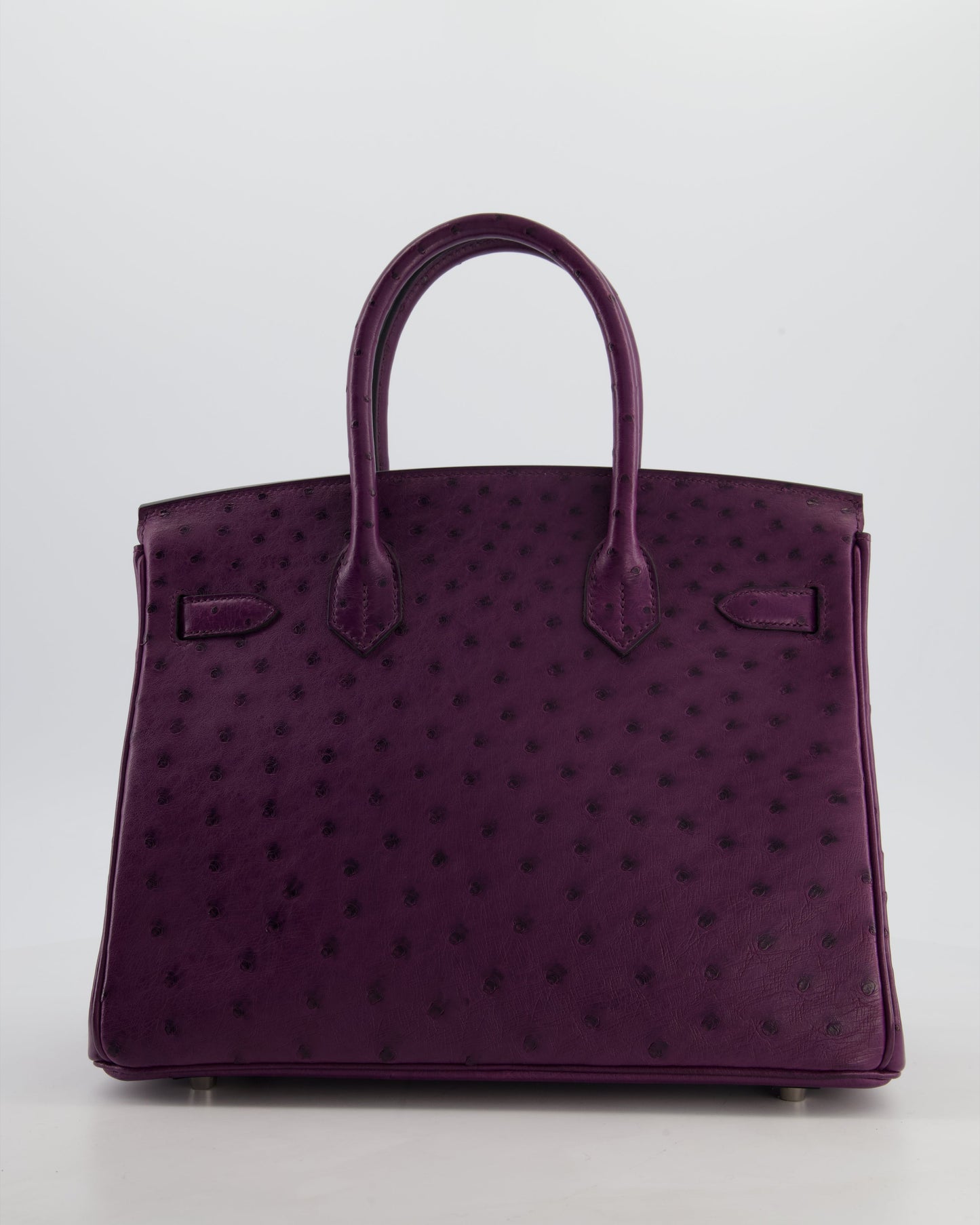 *HOT & RARE* Hermes Birkin 30 Retourne Bag in Violine Ostrich Leather with Palladium Hardware