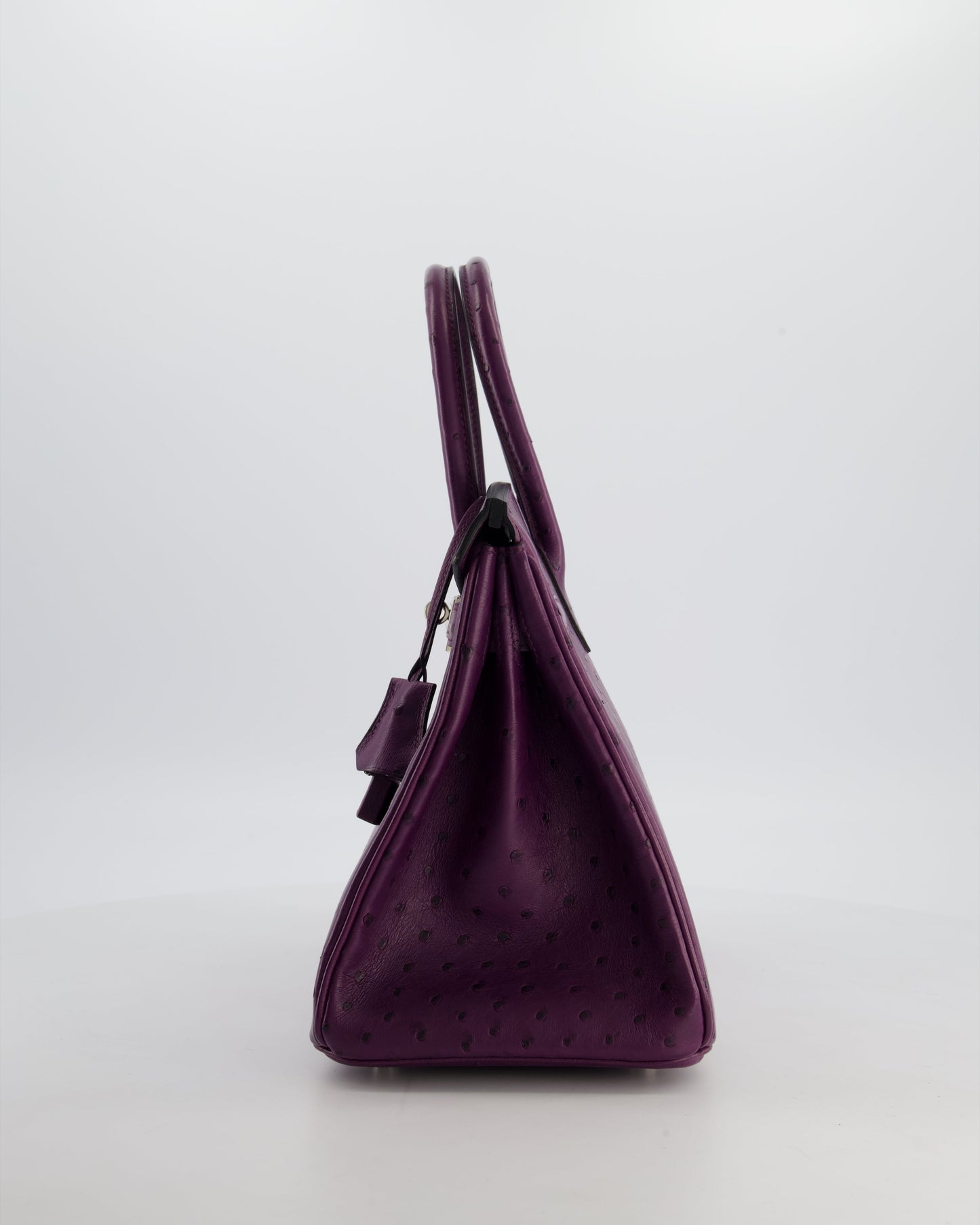 *HOT & RARE* Hermes Birkin 30 Retourne Bag in Violine Ostrich Leather with Palladium Hardware