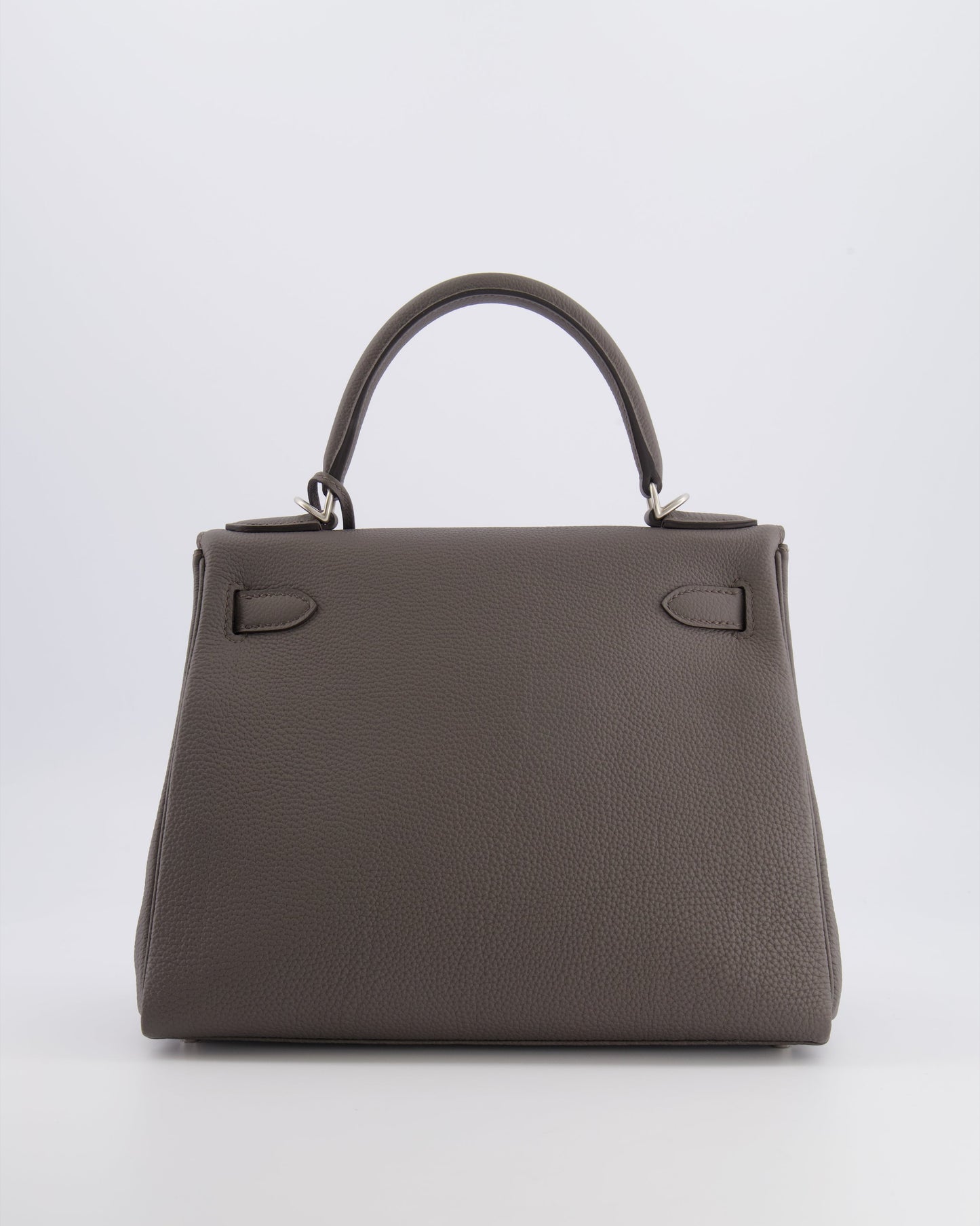 Hermes Kelly 28 Retourne HSS Bag in Gris Etain Togo Leather with Gris Perle Interior and Brushed Palladium Hardware