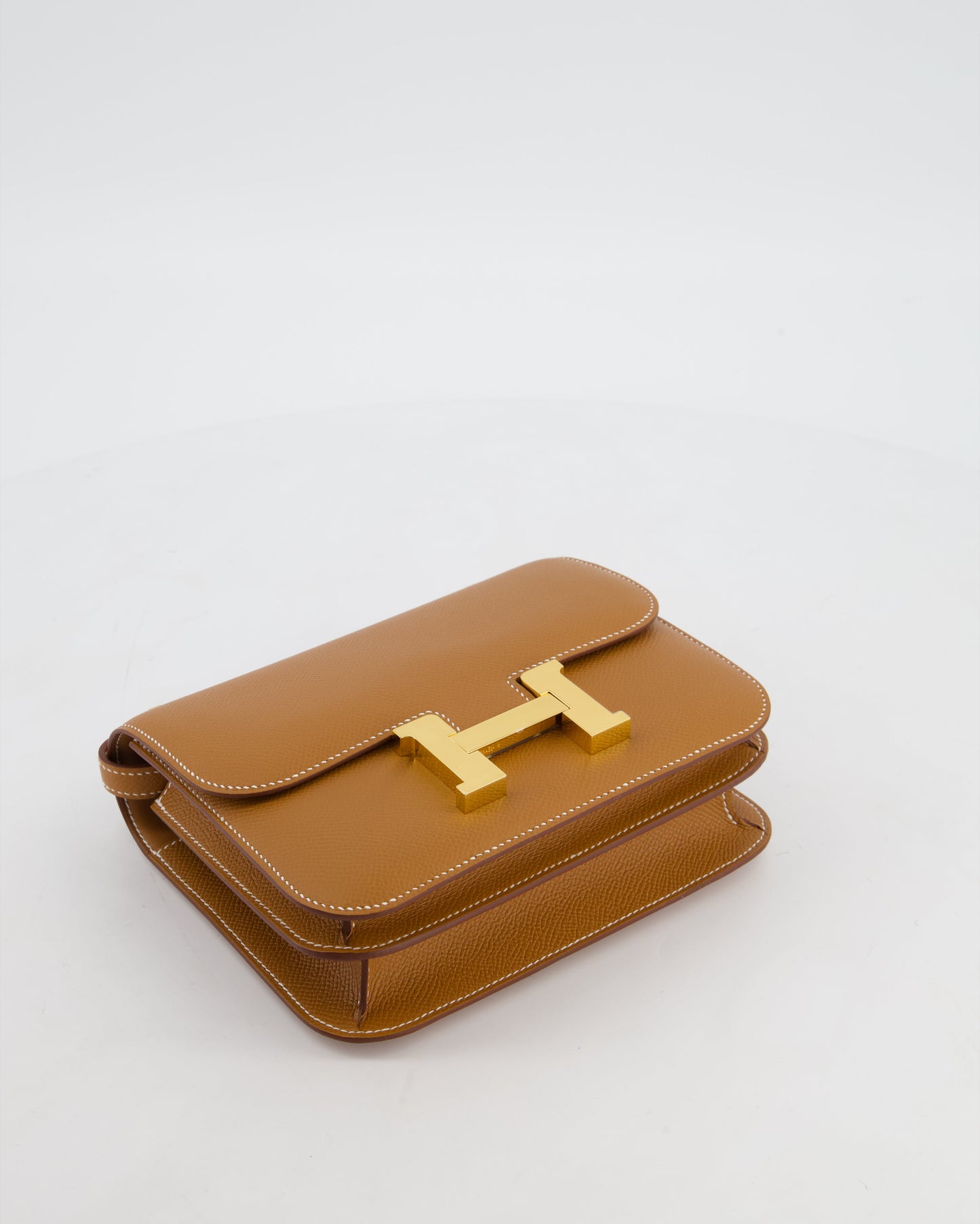 Hermes Mini Constance III Miroir 18 Bag in Gold Epsom Leather with Gold Hardware