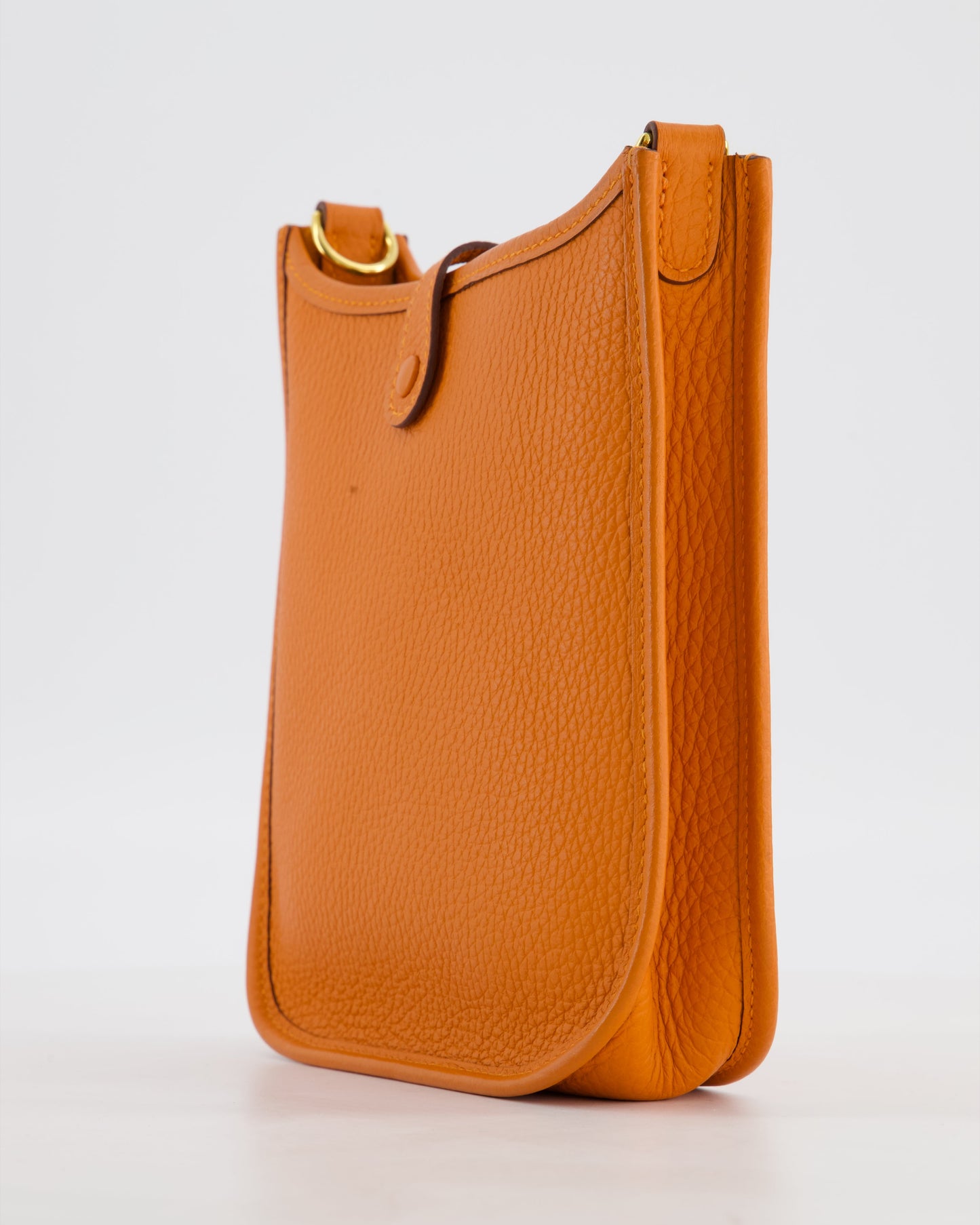 Hermes Mini Evelyne Bag in Orange Clemence Leather with Gold Hardware