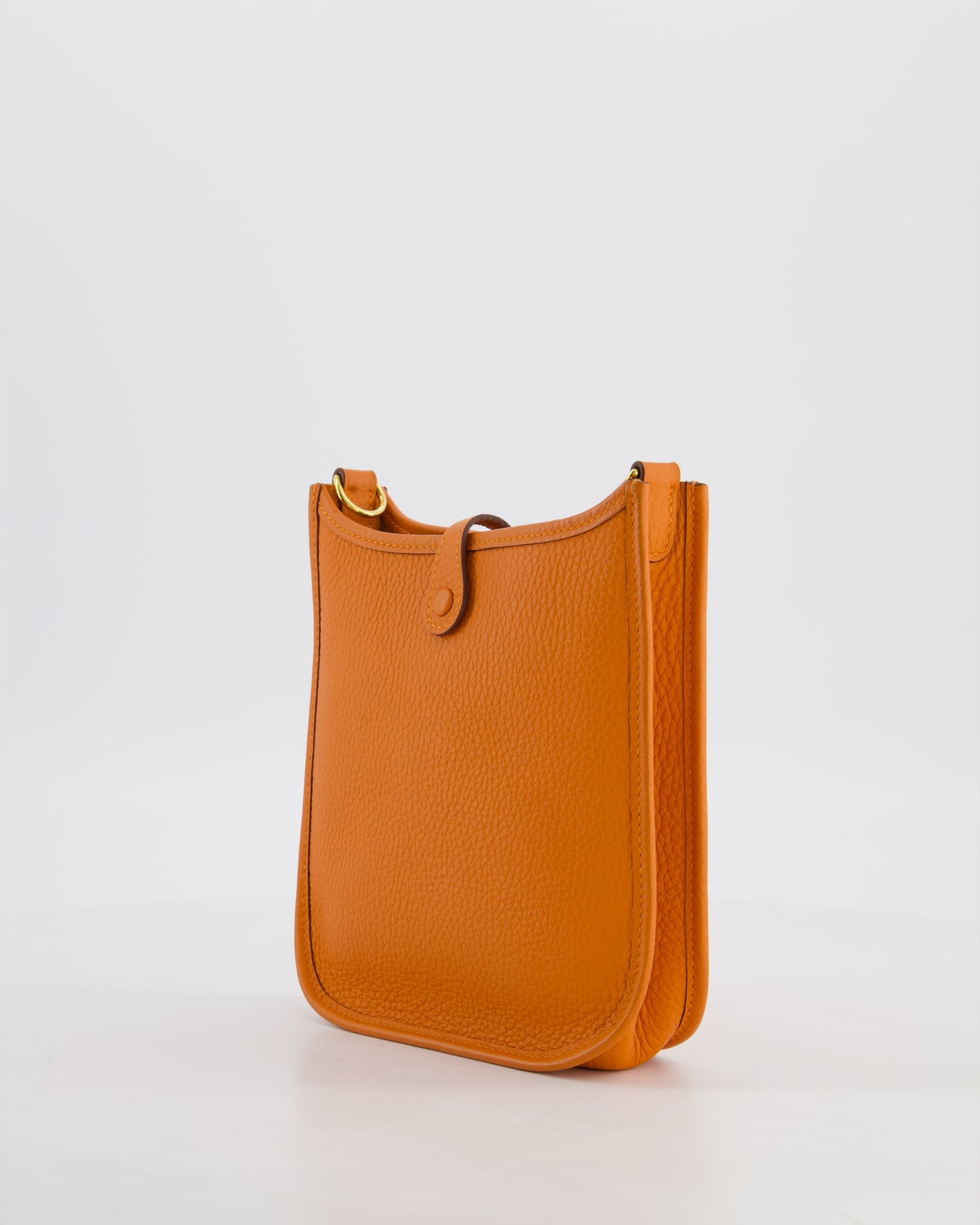 Hermes Mini Evelyne Bag in Orange Clemence Leather with Gold Hardware
