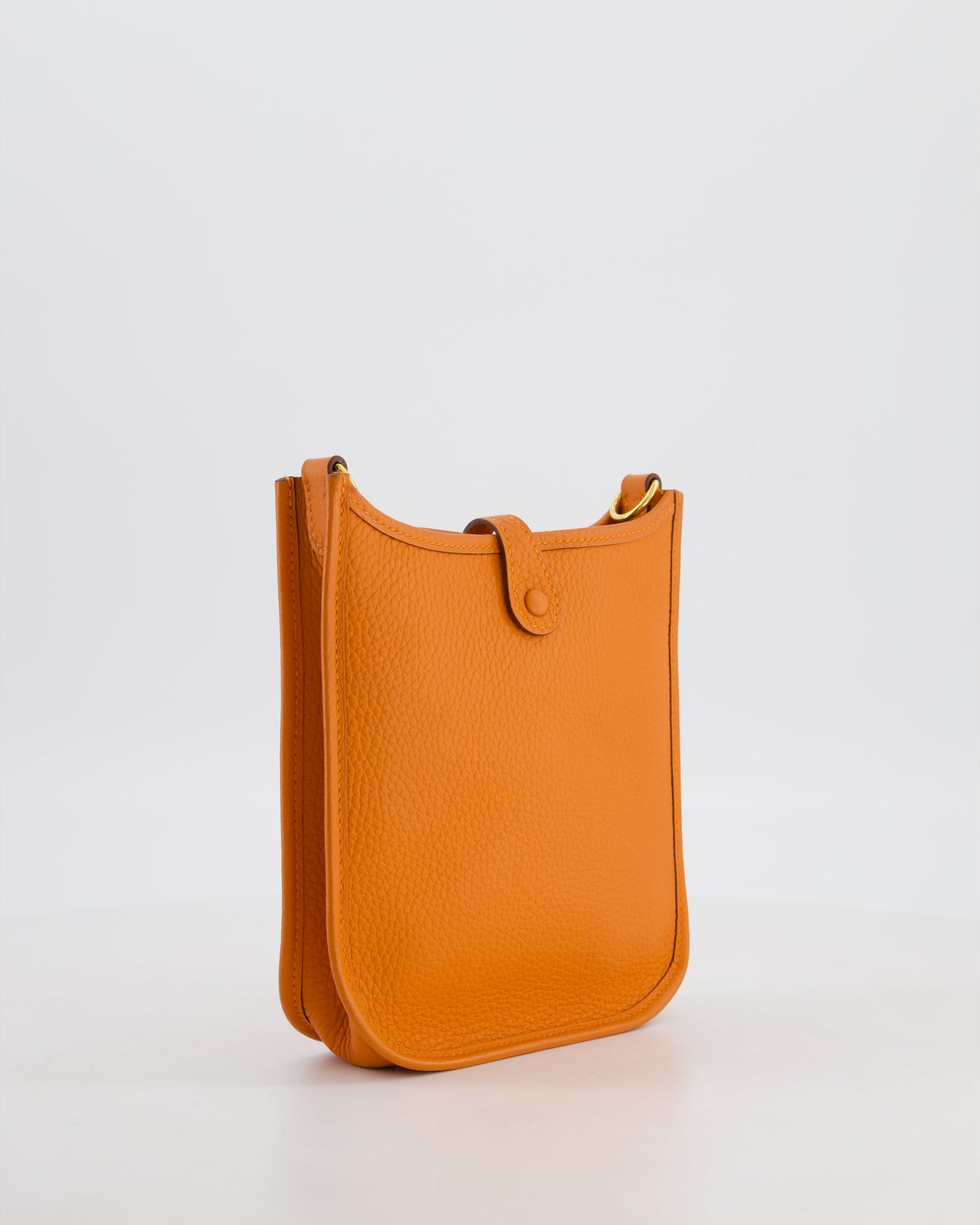 Hermes Mini Evelyne Bag in Orange Clemence Leather with Gold Hardware