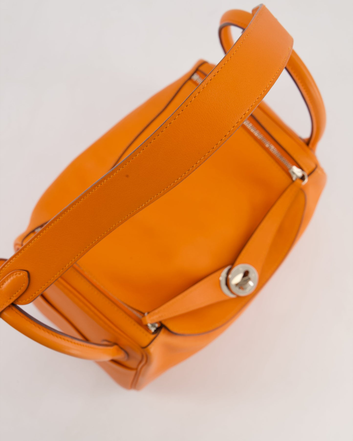 Hermes Lindy 26 Bag in Orange H Swift Leather with Palladium Hardware