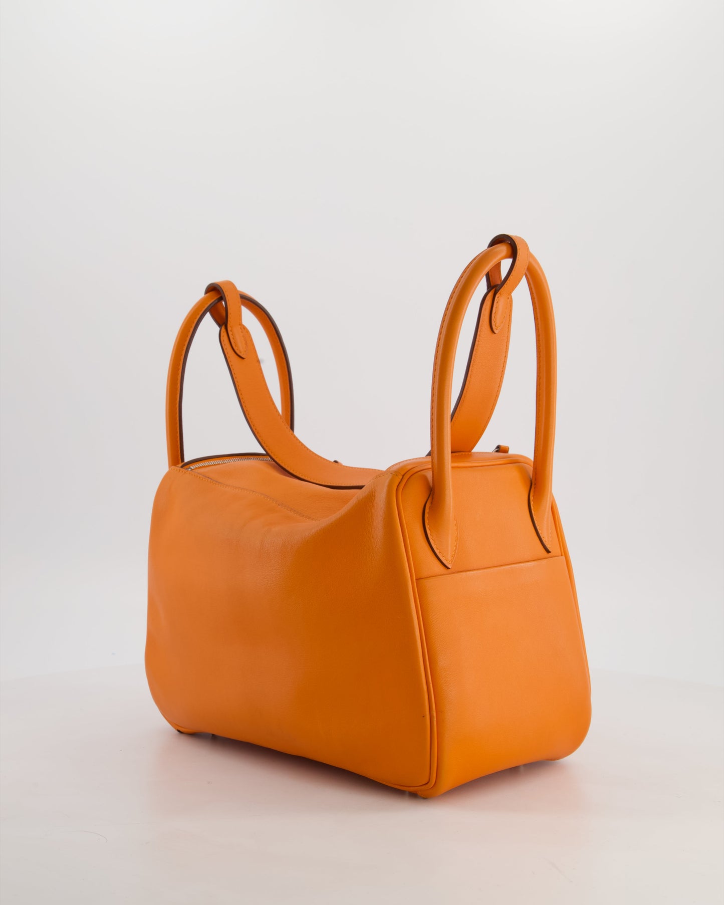 Hermes Lindy 26 Bag in Orange H Swift Leather with Palladium Hardware