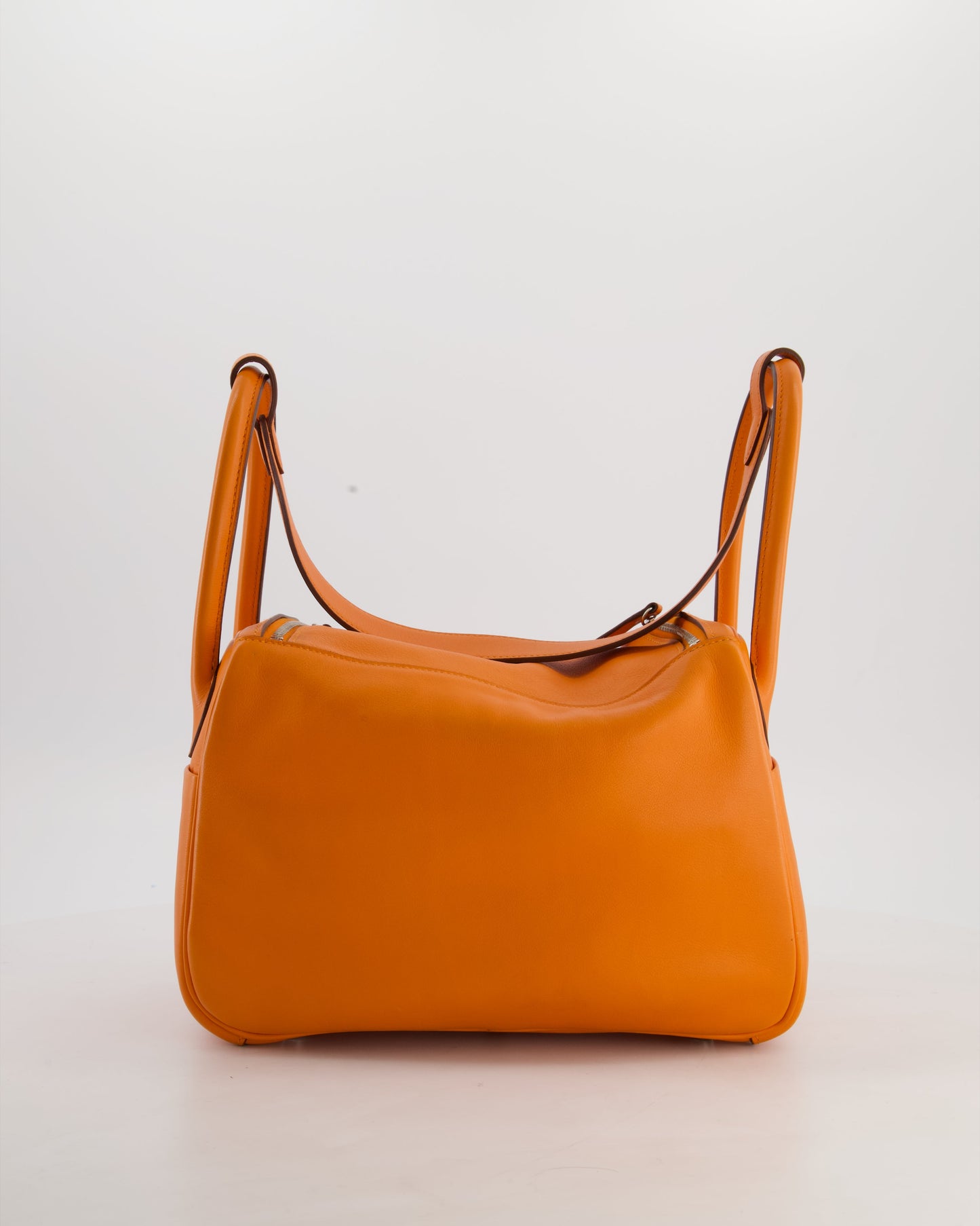 Hermes Lindy 26 Bag in Orange H Swift Leather with Palladium Hardware
