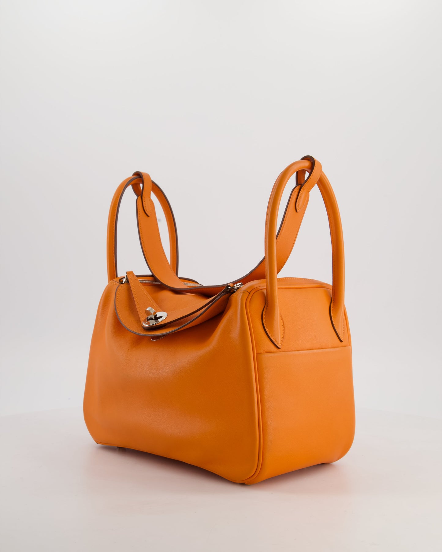 Hermes Lindy 26 Bag in Orange H Swift Leather with Palladium Hardware