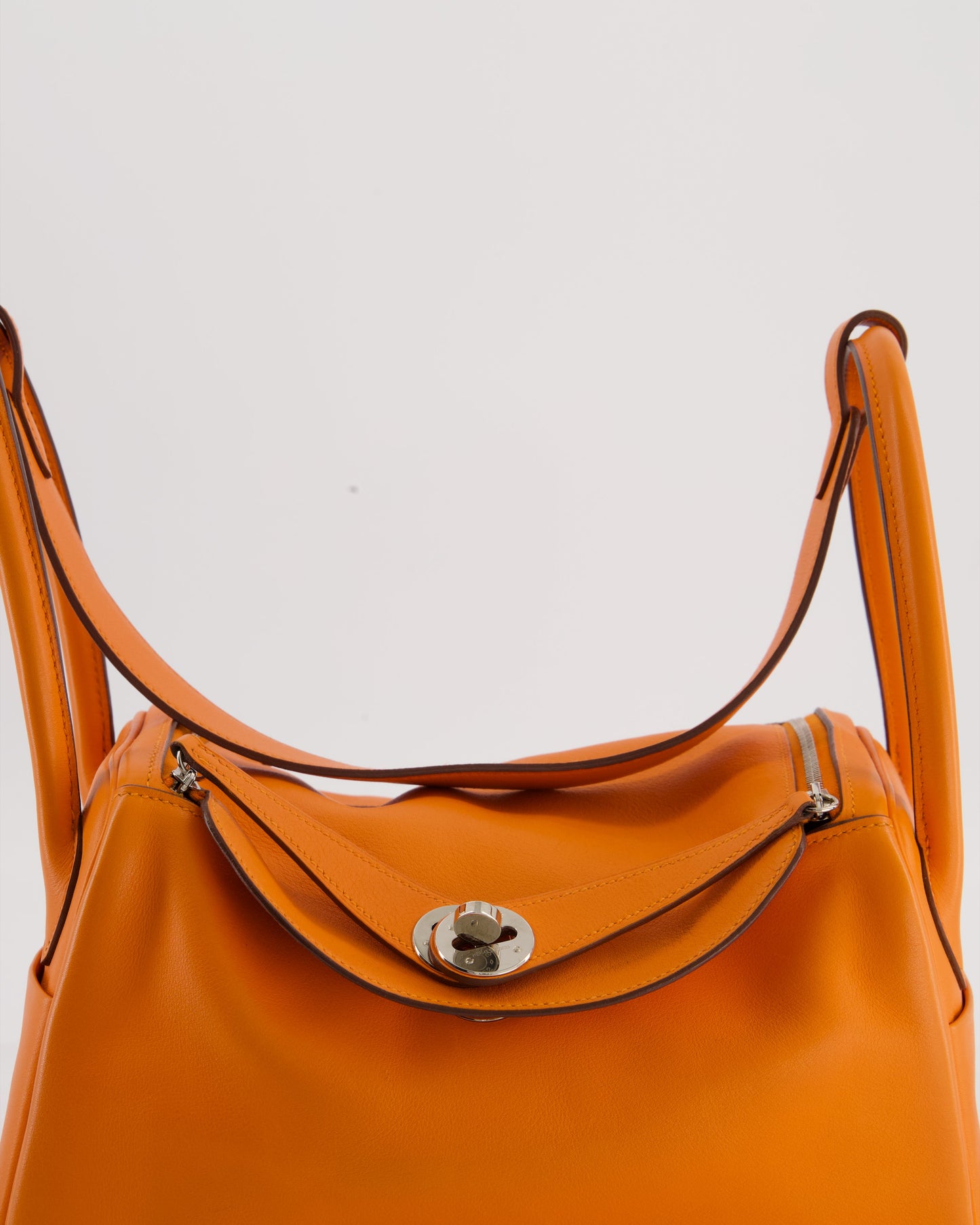 Hermes Lindy 26 Bag in Orange H Swift Leather with Palladium Hardware