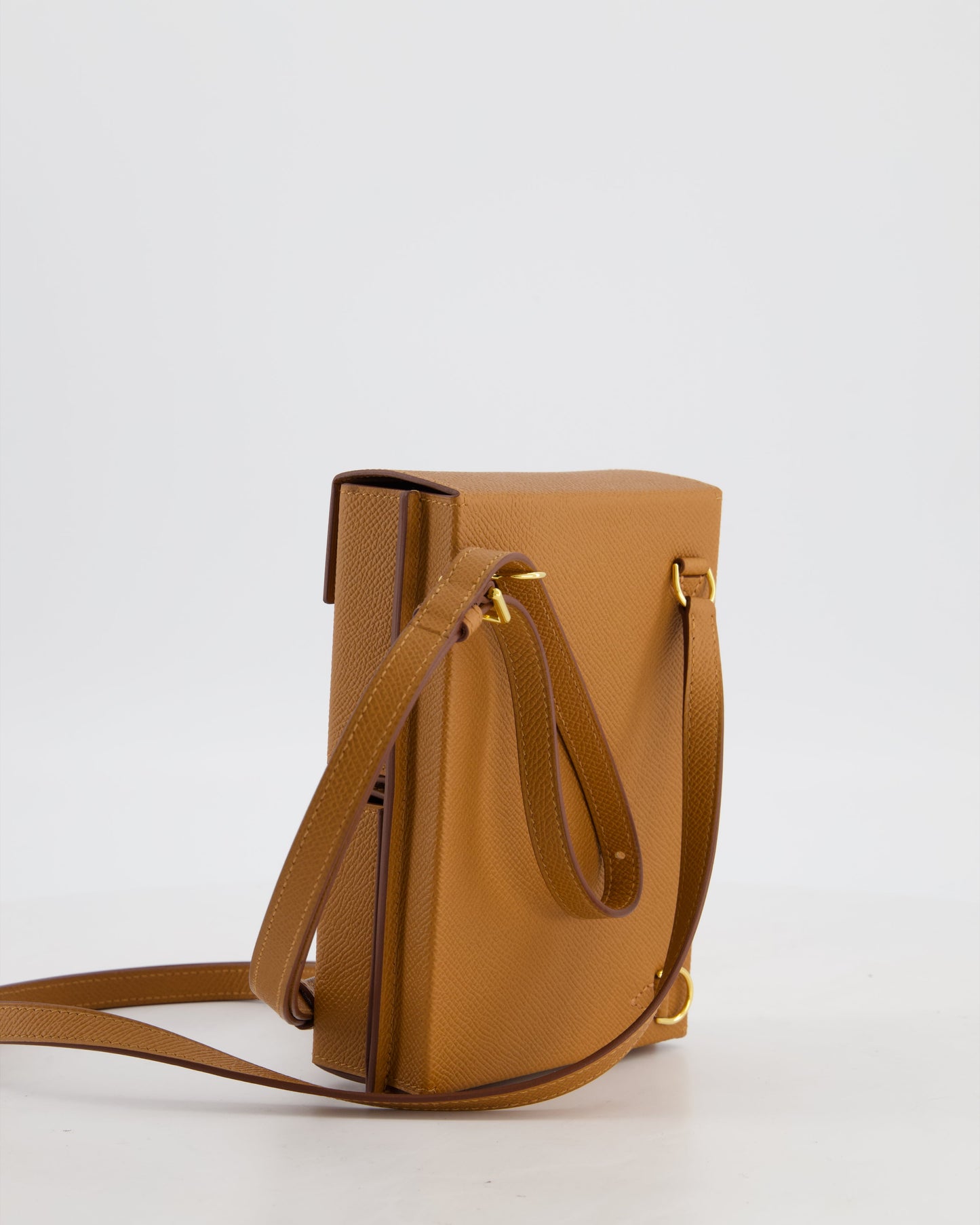 Hermes Kelly Multipocket To Go Pouch in Gold Epsom Leather with Gold Hardware