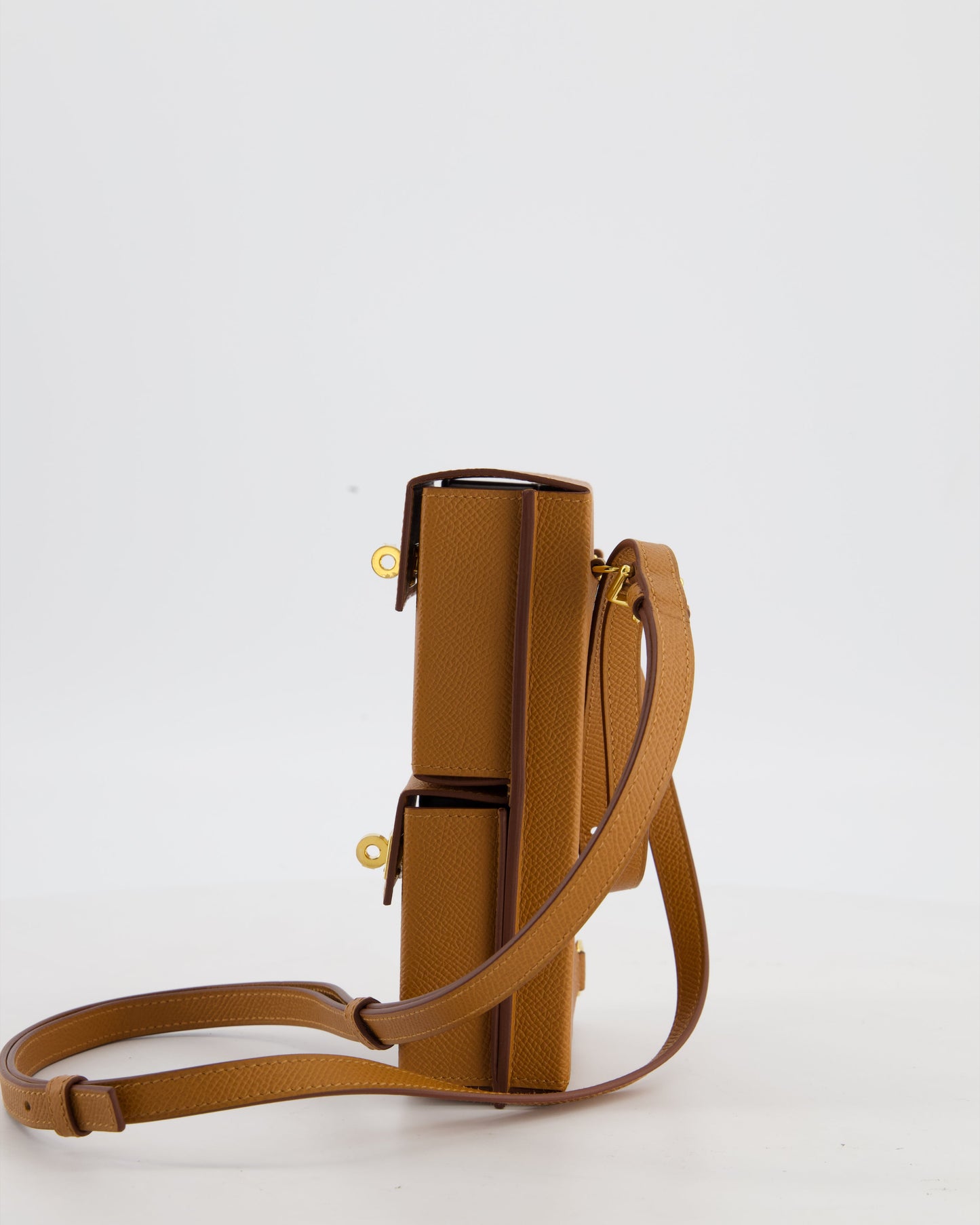 Hermes Kelly Multipocket To Go Pouch in Gold Epsom Leather with Gold Hardware