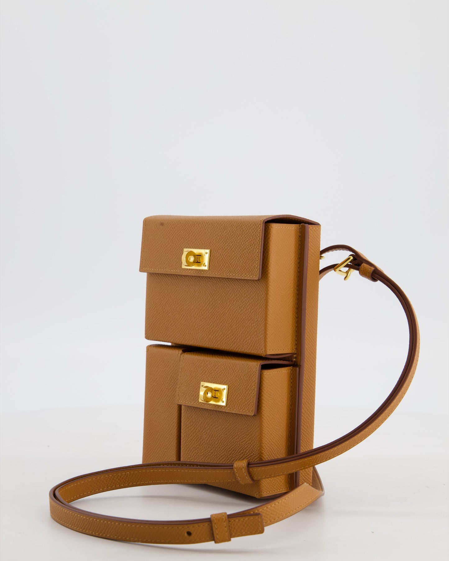 Hermes Kelly Multipocket To Go Pouch in Gold Epsom Leather with Gold Hardware