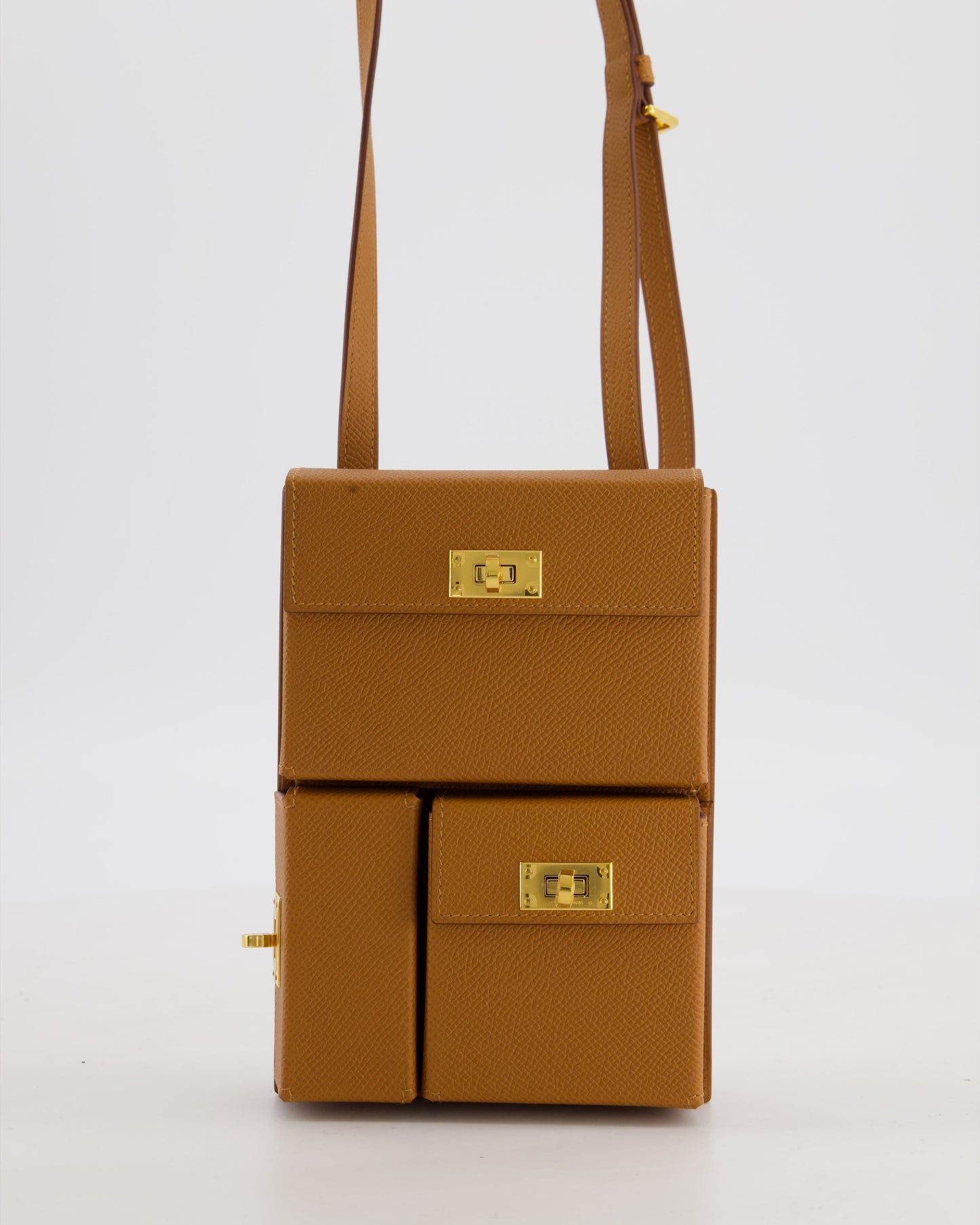 Hermes Kelly Multipocket To Go Pouch in Gold Epsom Leather with Gold Hardware