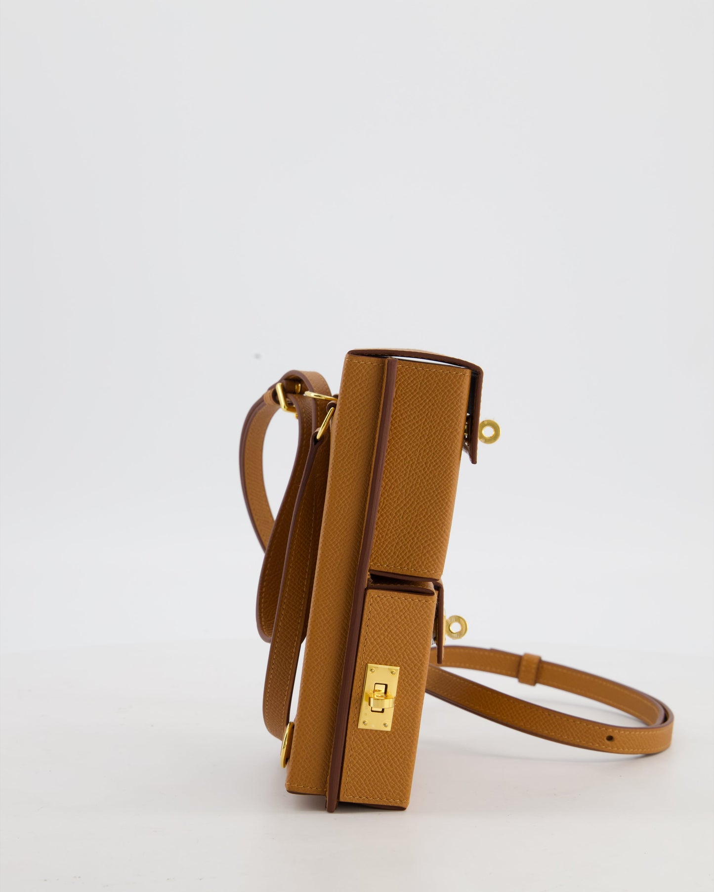 Hermes Kelly Multipocket To Go Pouch in Gold Epsom Leather with Gold Hardware