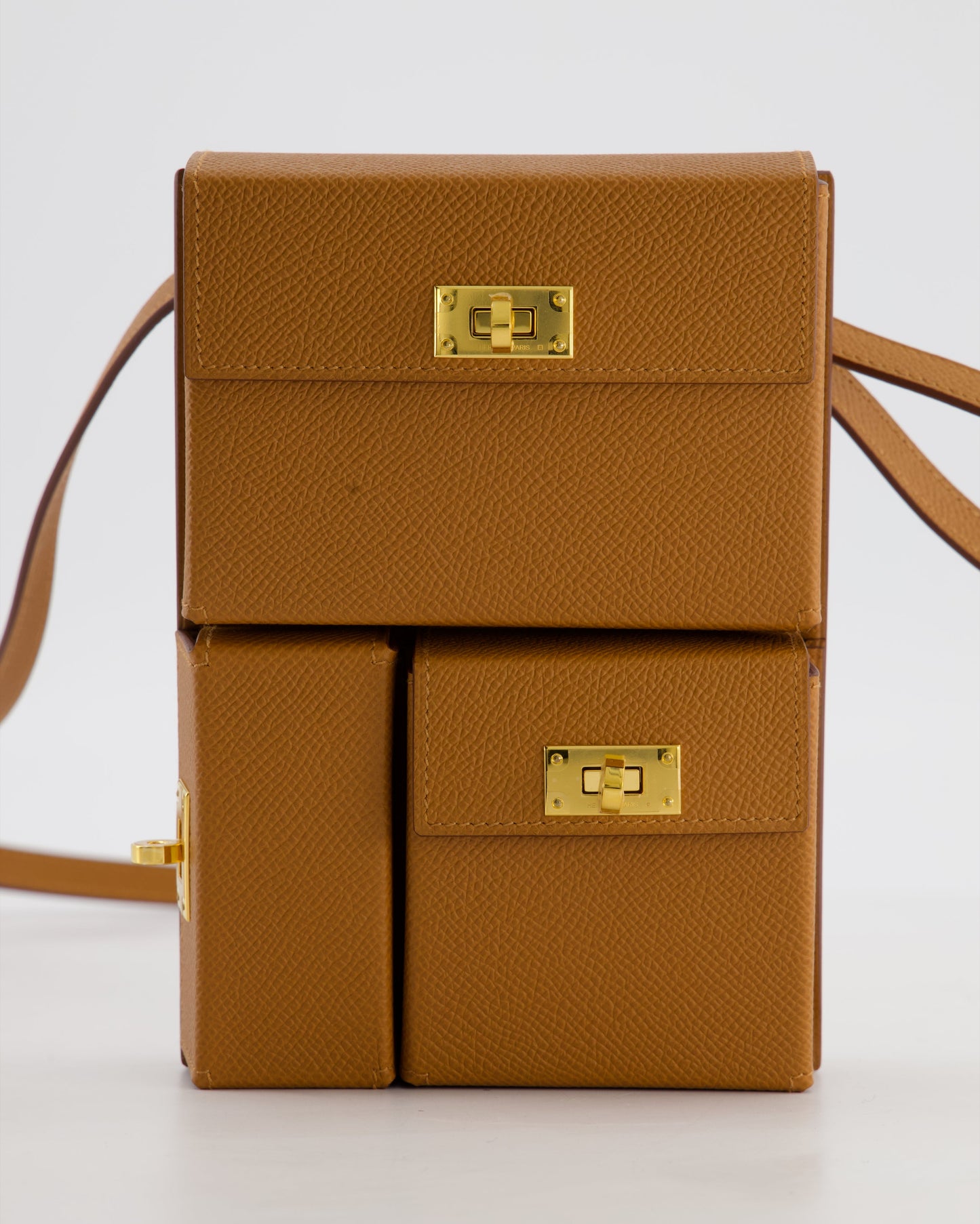 Hermes Kelly Multipocket To Go Pouch in Gold Epsom Leather with Gold Hardware
