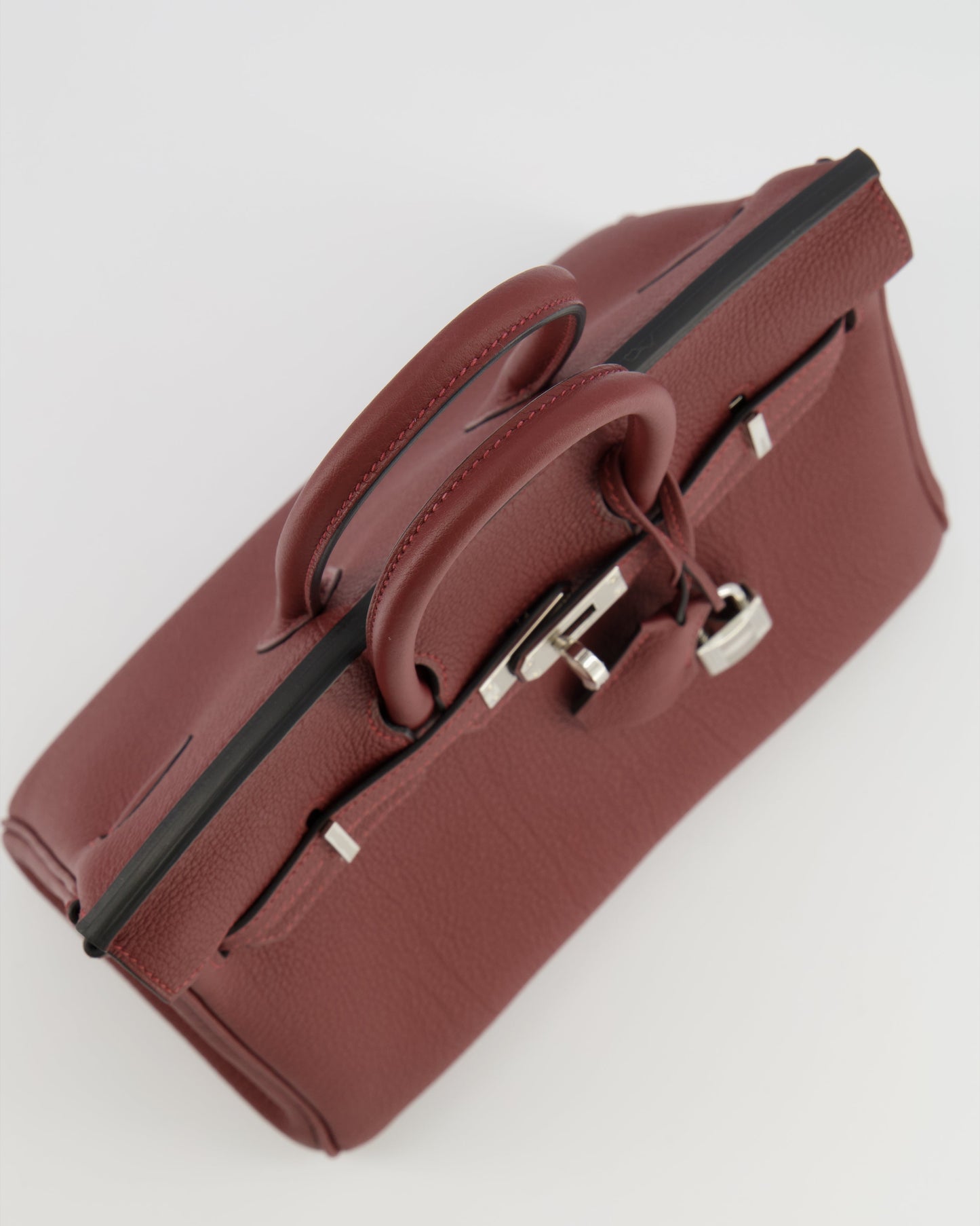 Hermes Birkin 25 Retourne Bag in Rouge H Veau Togo Leather with Palladium Hardware