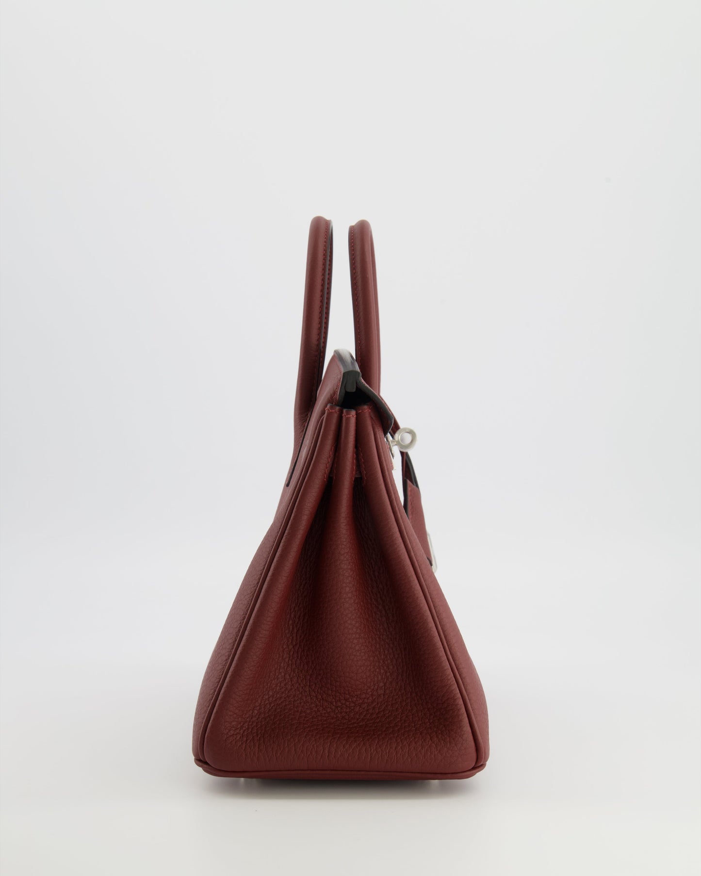 Hermes Birkin 25 Retourne Bag in Rouge H Veau Togo Leather with Palladium Hardware