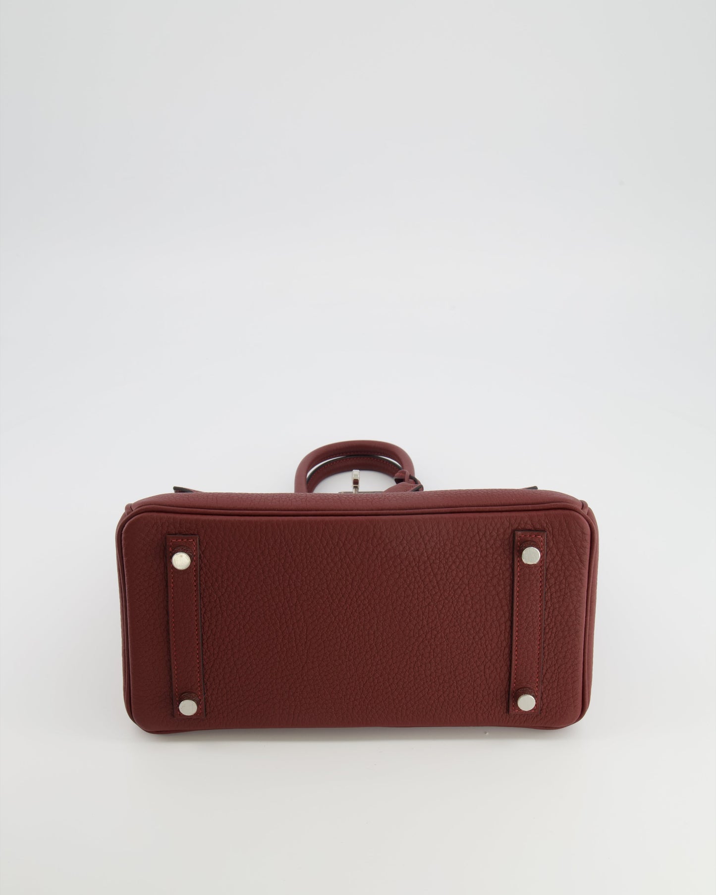 Hermes Birkin 25 Retourne Bag in Rouge H Veau Togo Leather with Palladium Hardware