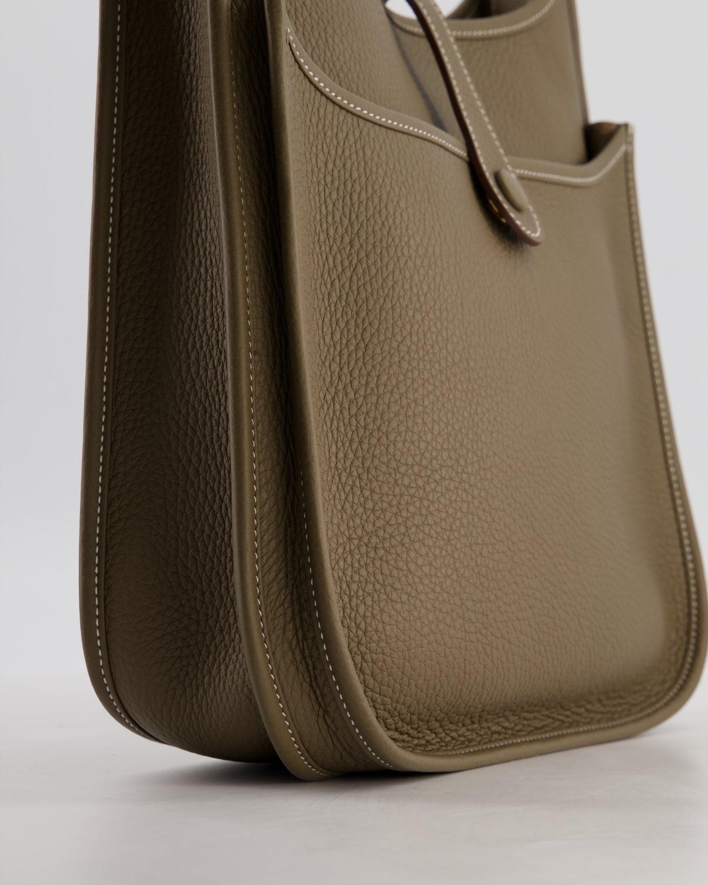 Hermes Evelyne III 29 Bag in Etoupe Taurillon Clemence Leather with Gold Hardware