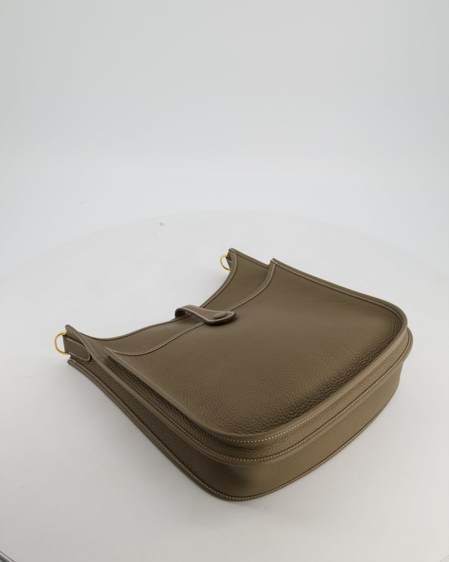 Hermes Evelyne III 29 Bag in Etoupe Taurillon Clemence Leather with Gold Hardware