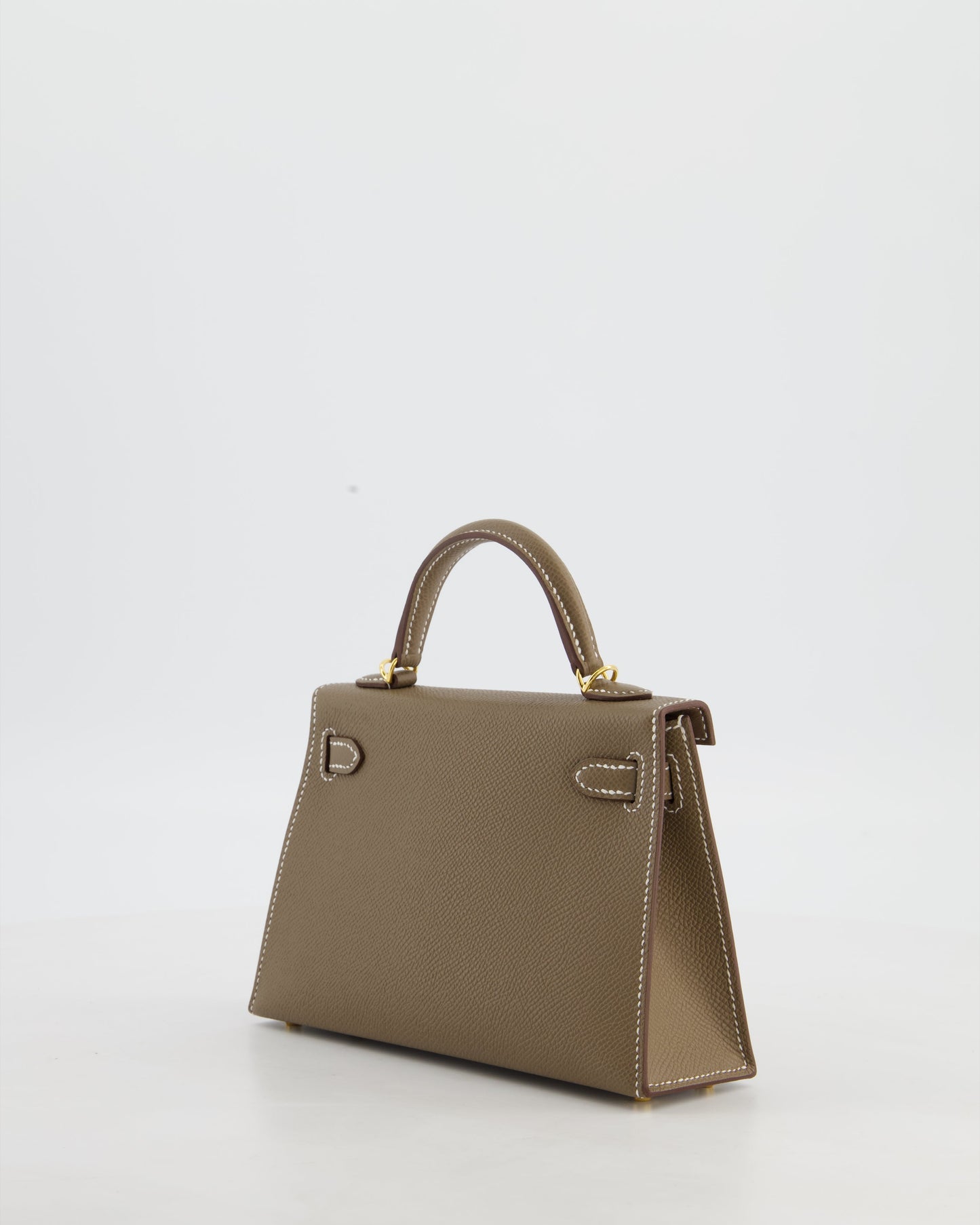 *HOT* Hermes Mini Kelly II 20 Bag in Etoupe Epsom Leather with Gold Hardware