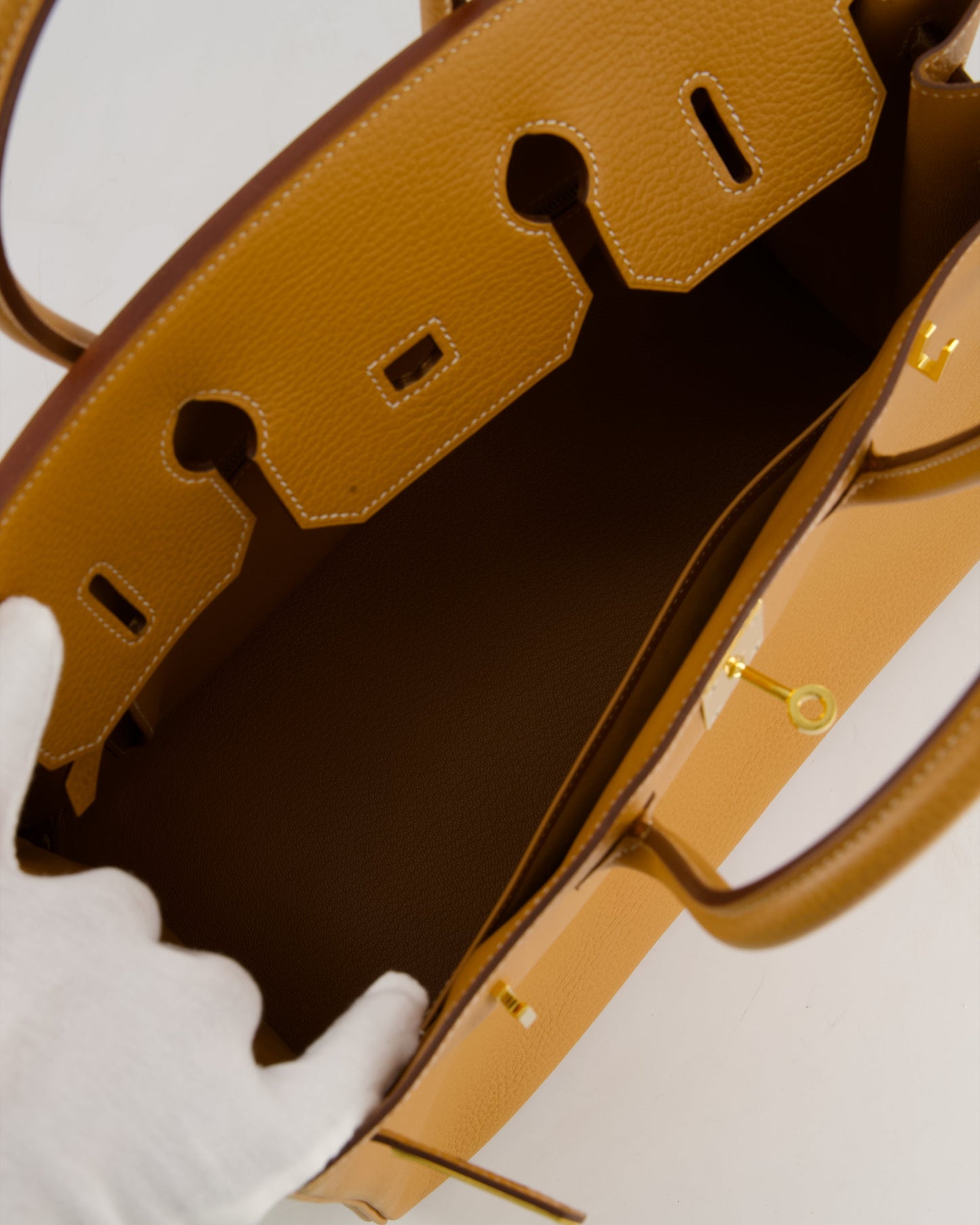 *VERY RARE* Hermes Vintage Birkin 35 Retourne Bag in Naturel Ardennes Leather With Gold Hardware