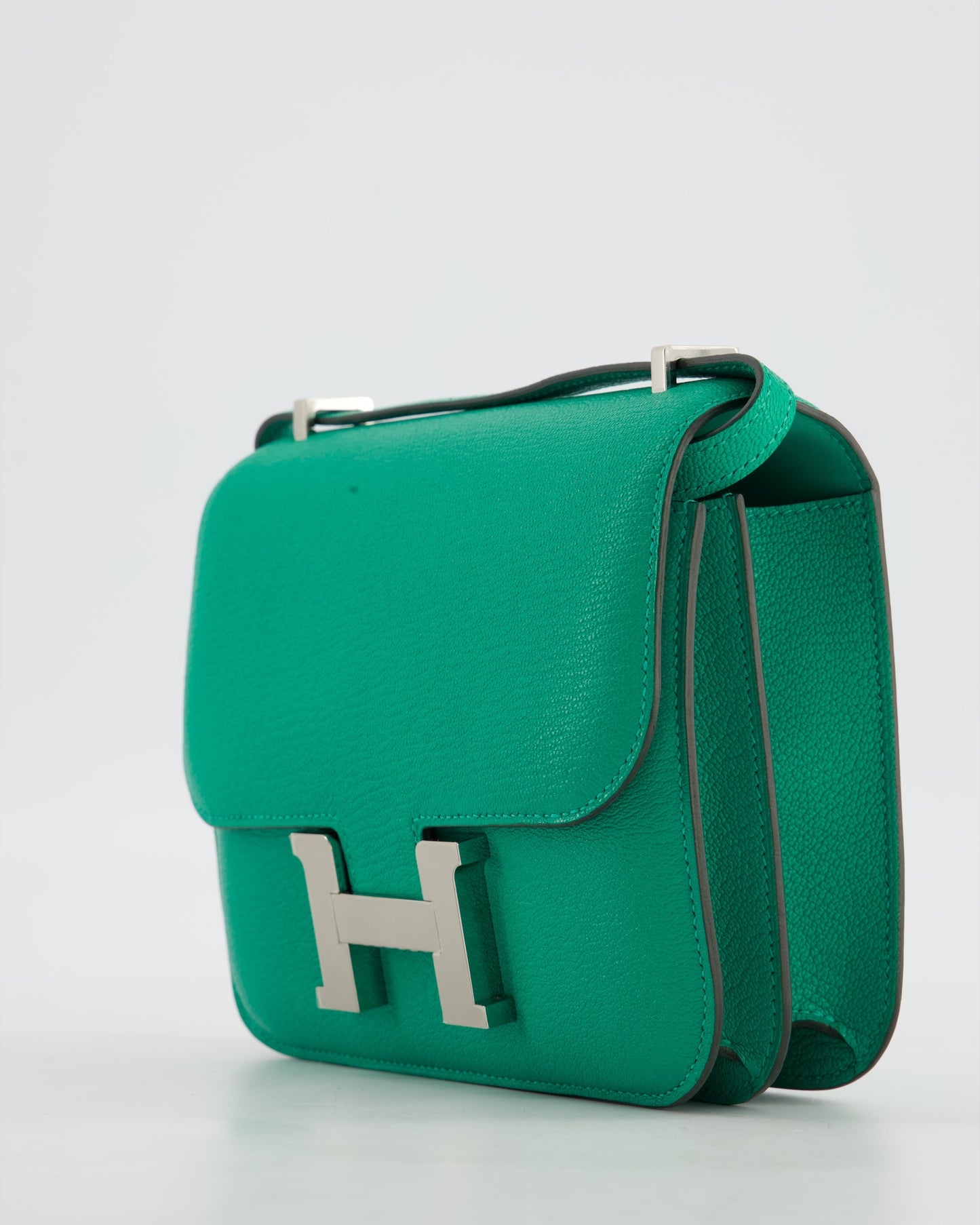 Hermes Mini Constance III Miroir 18 Bag in Menthe Chevre Mysore Leather with Palladium Hardware