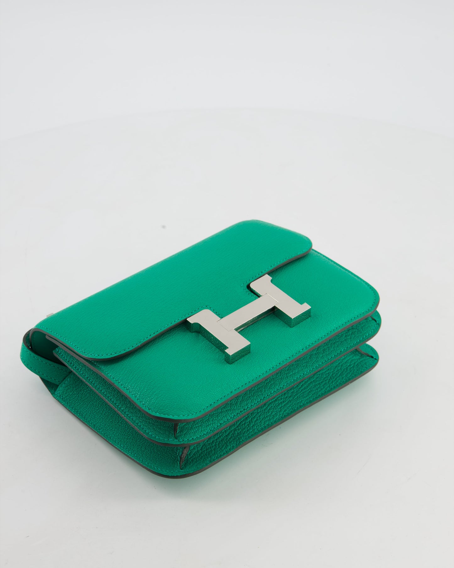 Hermes Mini Constance III Miroir 18 Bag in Menthe Chevre Mysore Leather with Palladium Hardware