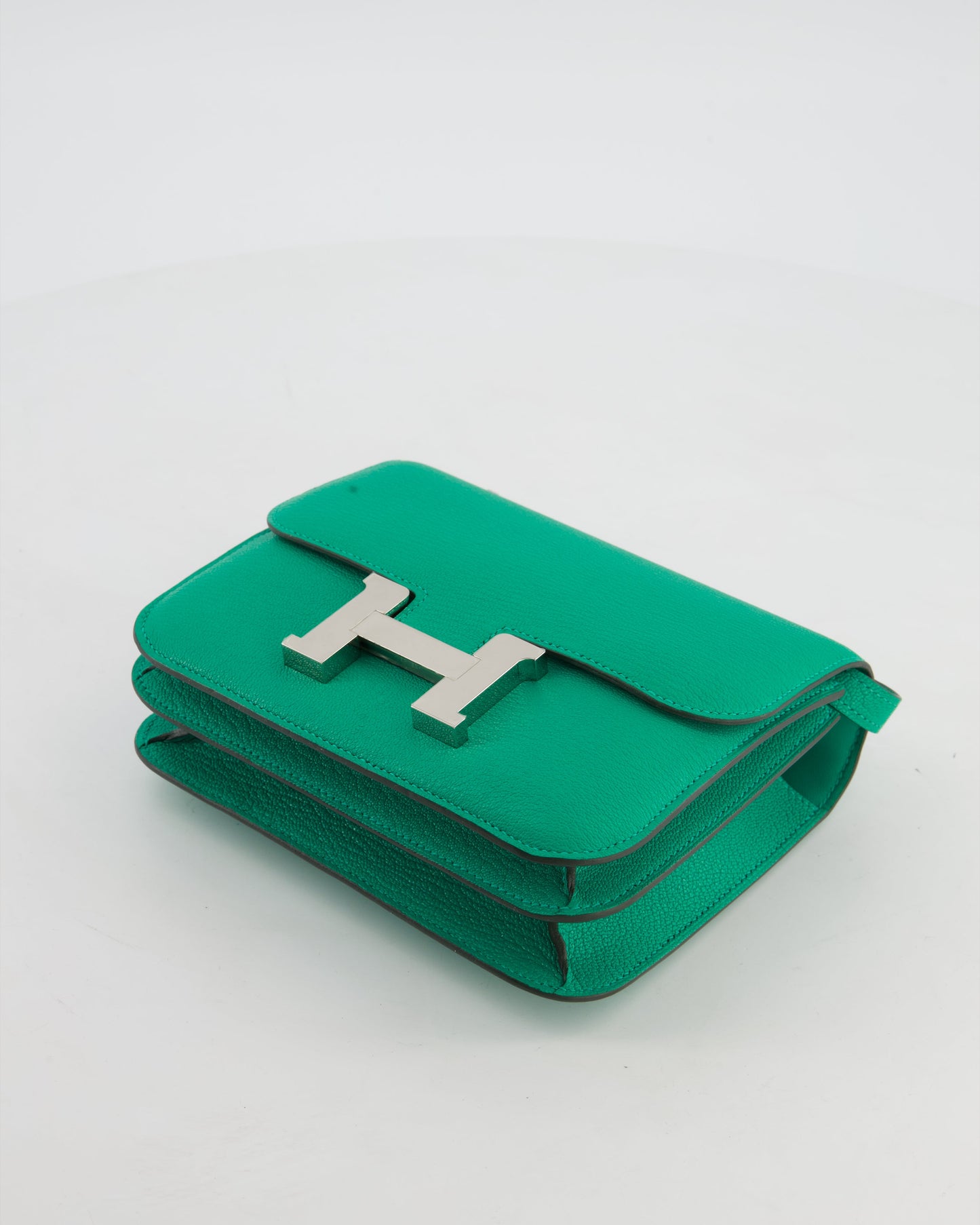 Hermes Mini Constance III Miroir 18 Bag in Menthe Chevre Mysore Leather with Palladium Hardware