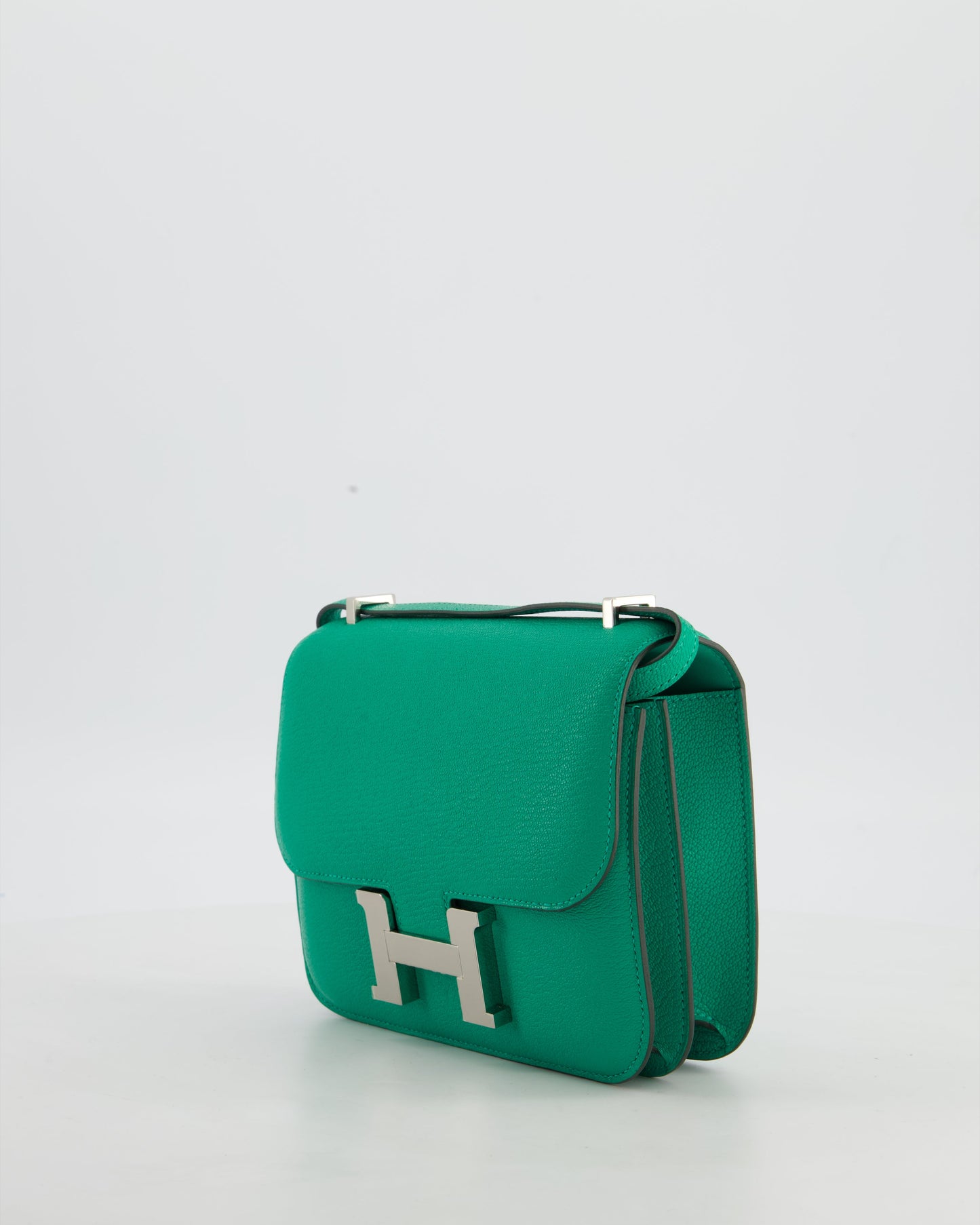 Hermes Mini Constance III Miroir 18 Bag in Menthe Chevre Mysore Leather with Palladium Hardware