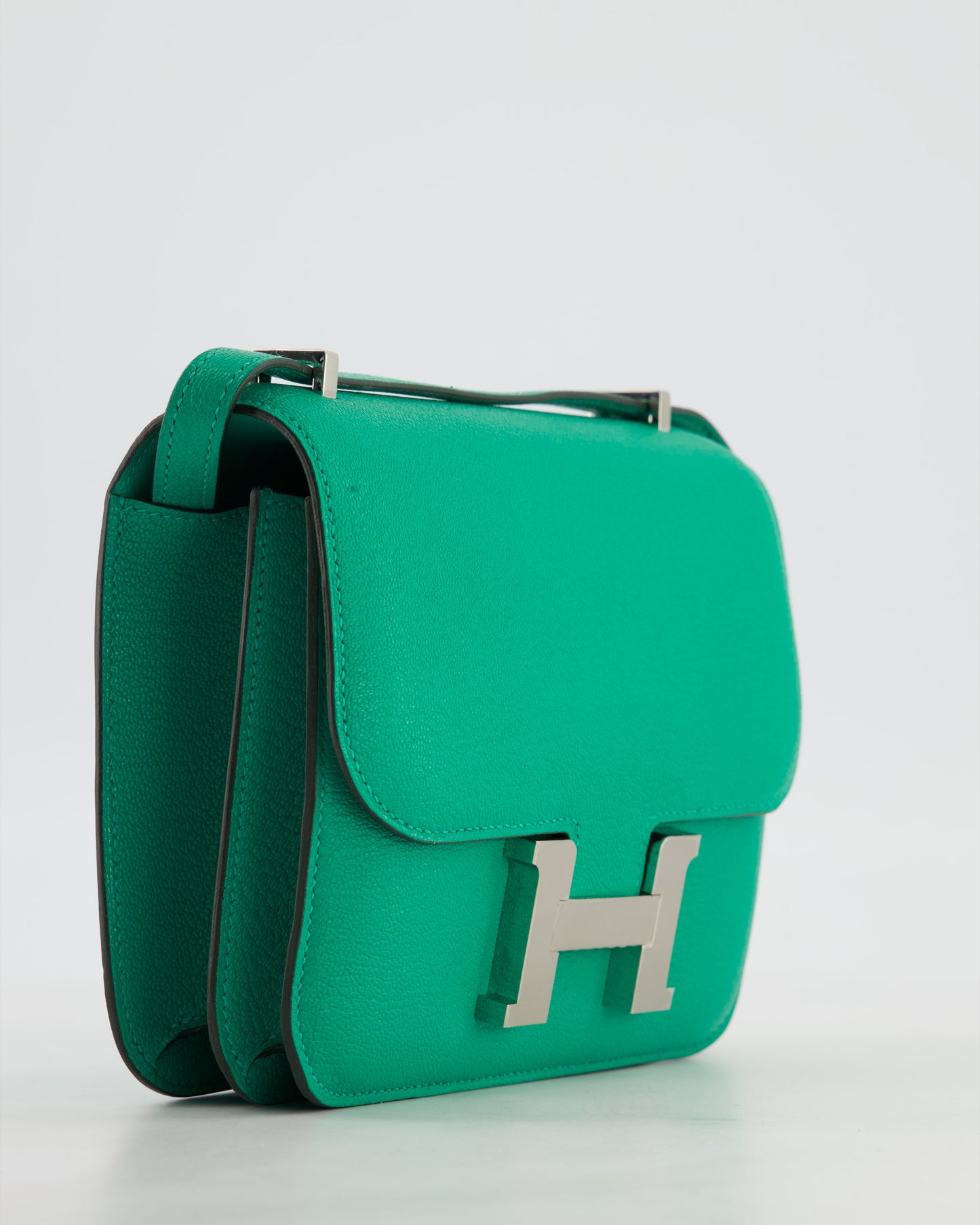 Hermes Mini Constance III Miroir 18 Bag in Menthe Chevre Mysore Leather with Palladium Hardware
