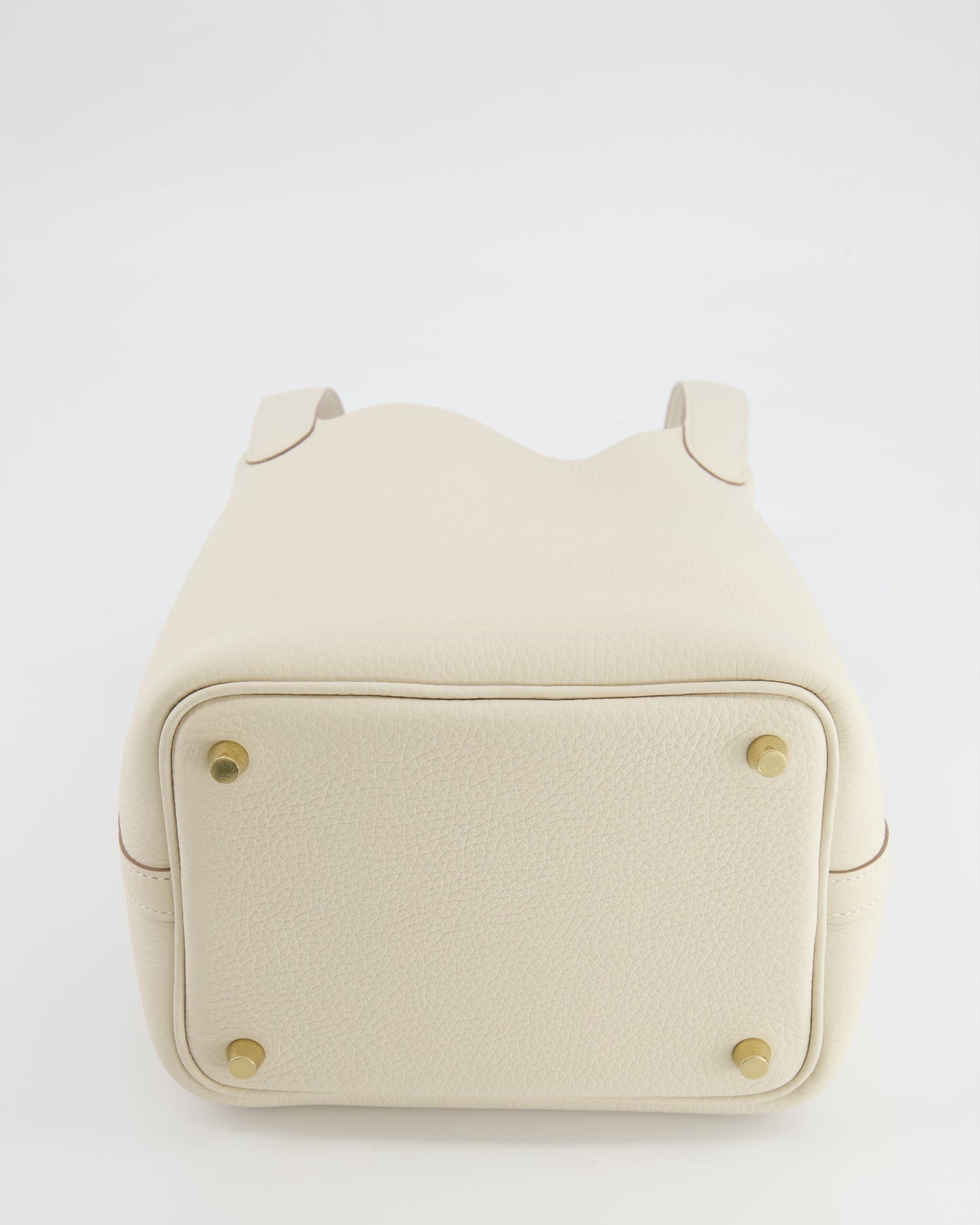*RARE* Hermes Picotin Lock 18 Bag in Craie Clemence Leather with Gold Hardware