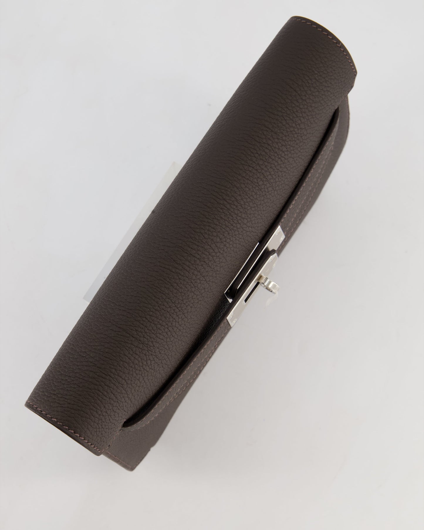 *RARE* Hermes Kelly Depeches 25 Bag in Bai Brun Togo Leather with Palladium Hardware
