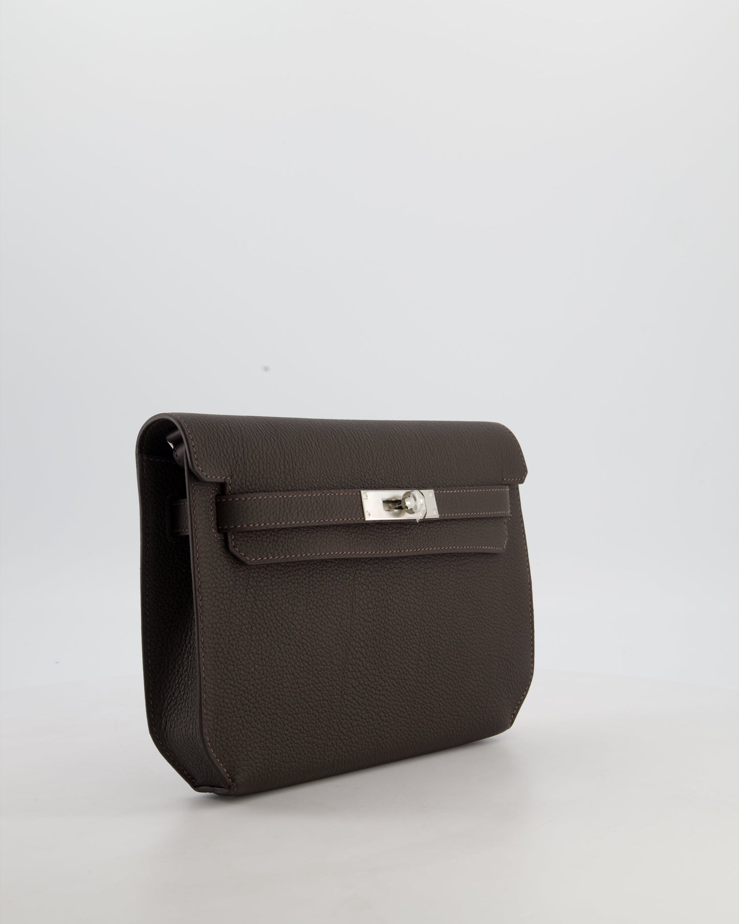 *RARE* Hermes Kelly Depeches 25 Bag in Bai Brun Togo Leather with Palladium Hardware