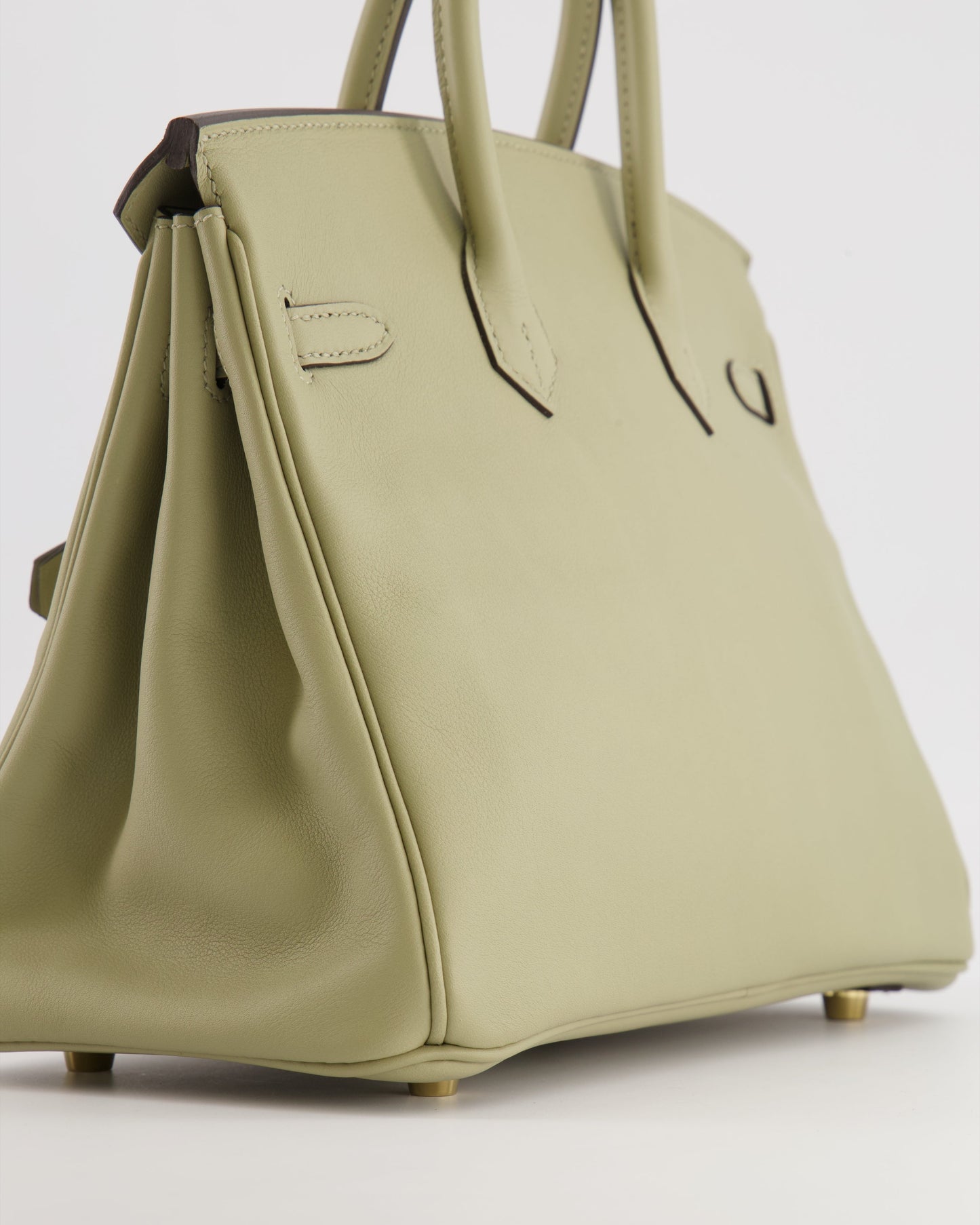 Hermes Birkin 25 Retourne Bag in Sauge Swift Leather with Gold Hardware