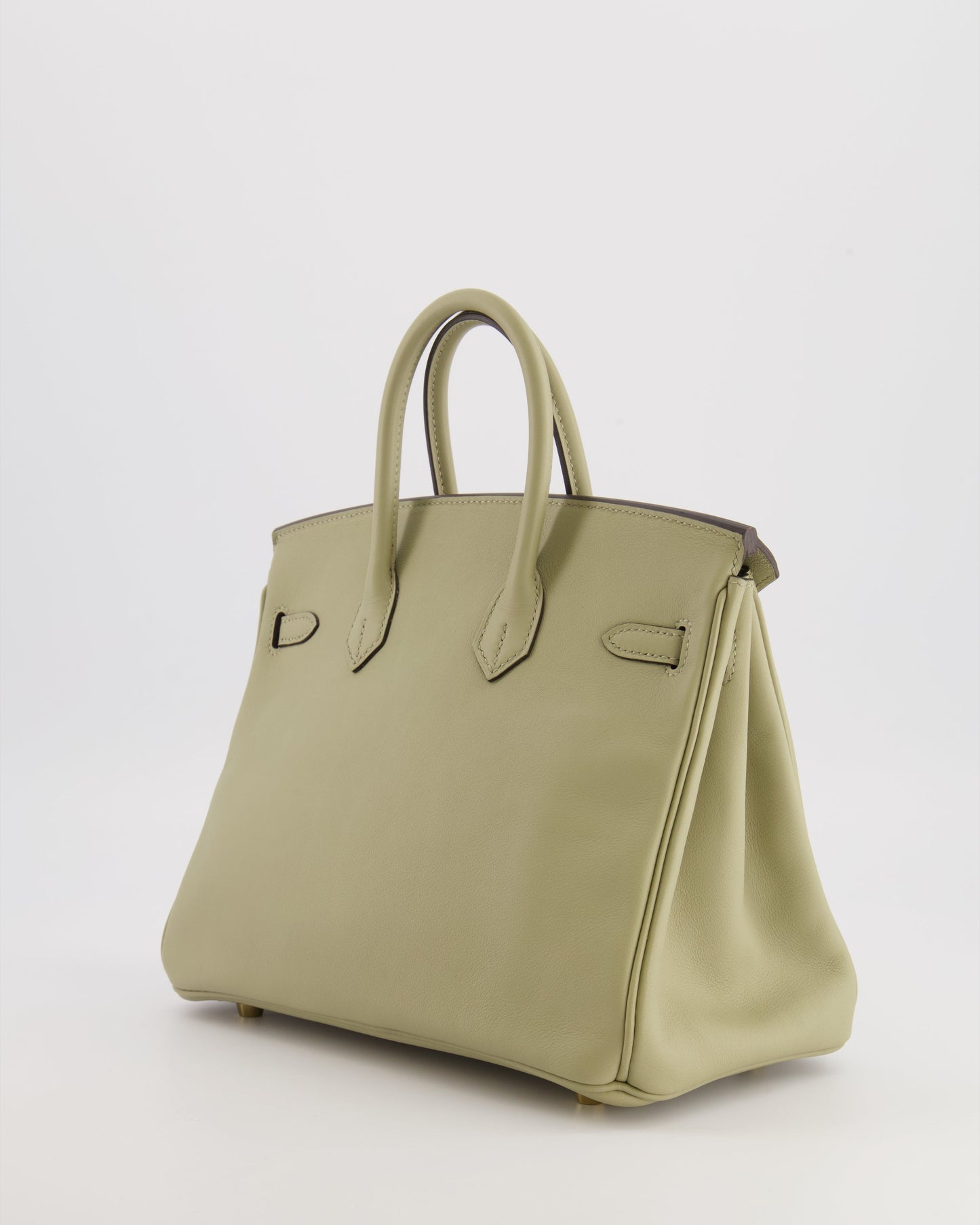 Hermes Birkin 25 Retourne Bag in Sauge Swift Leather with Gold Hardware