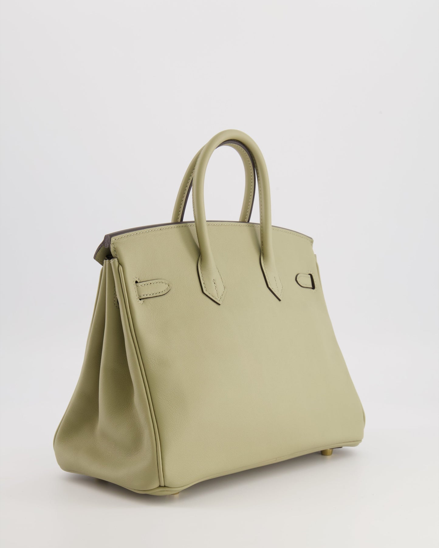 Hermes Birkin 25 Retourne Bag in Sauge Swift Leather with Gold Hardware