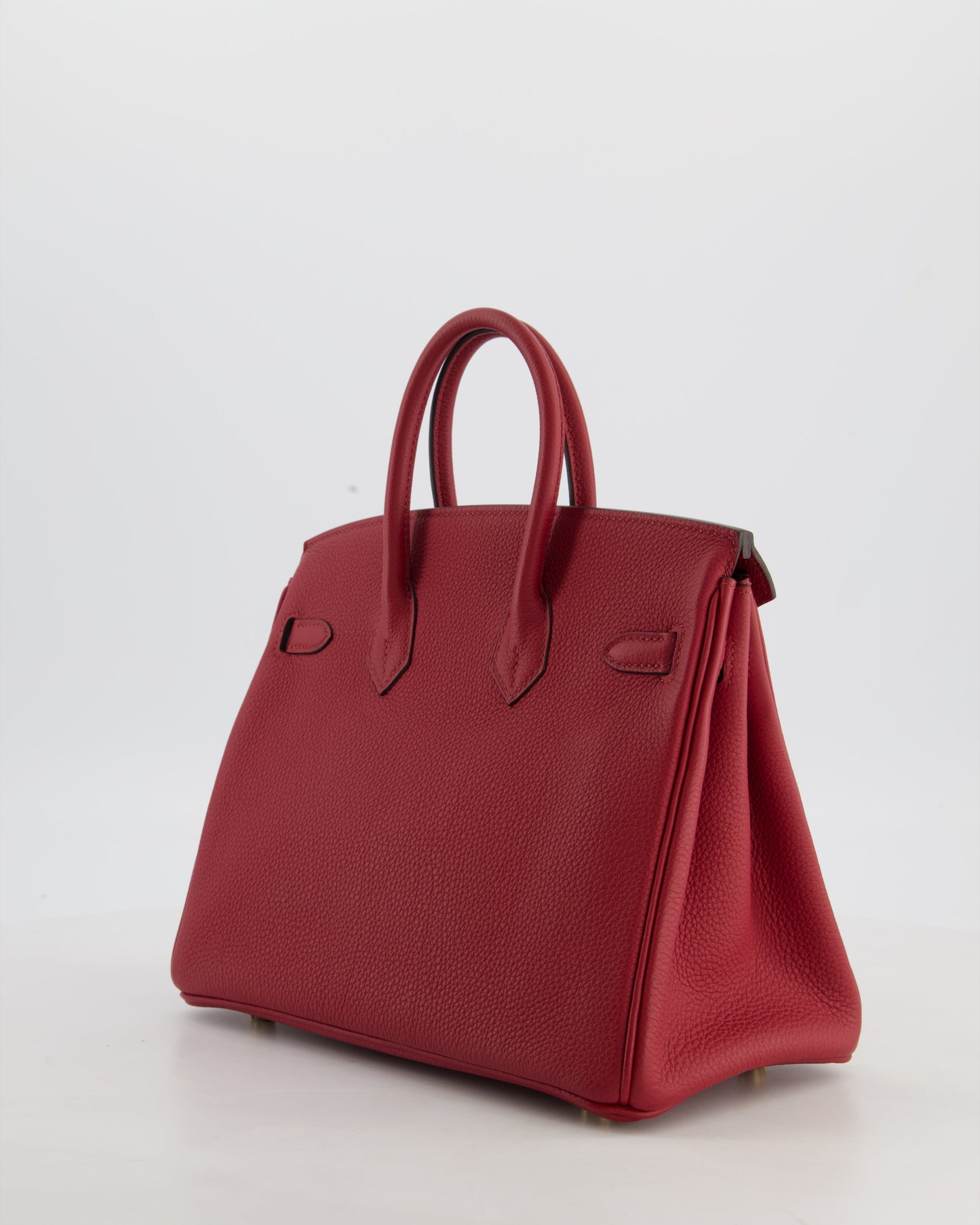 Hermes Birkin 25 Retourne Bag in Rouge Grenat Togo Leather with Gold Hardware