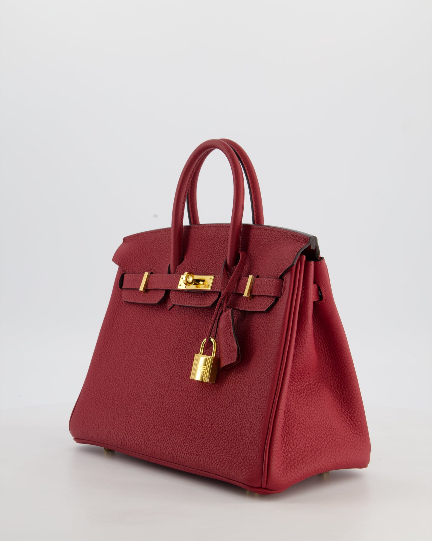 Hermes Birkin 25 Retourne Bag in Rouge Grenat Togo Leather with Gold Hardware