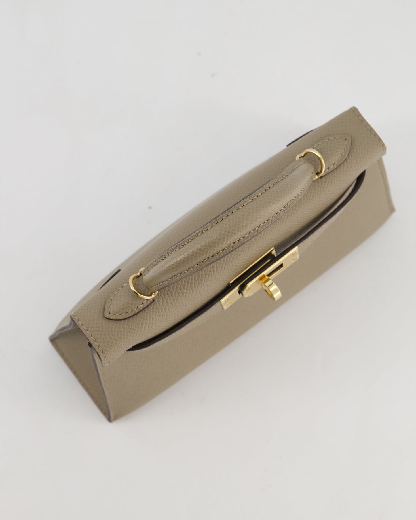 *SUPER RARE* Hermes HSS Mini Kelly II 20 Bag in Gris Tourterelle & Gris Perle Interior Epsom Leather with Permabrass Hardware