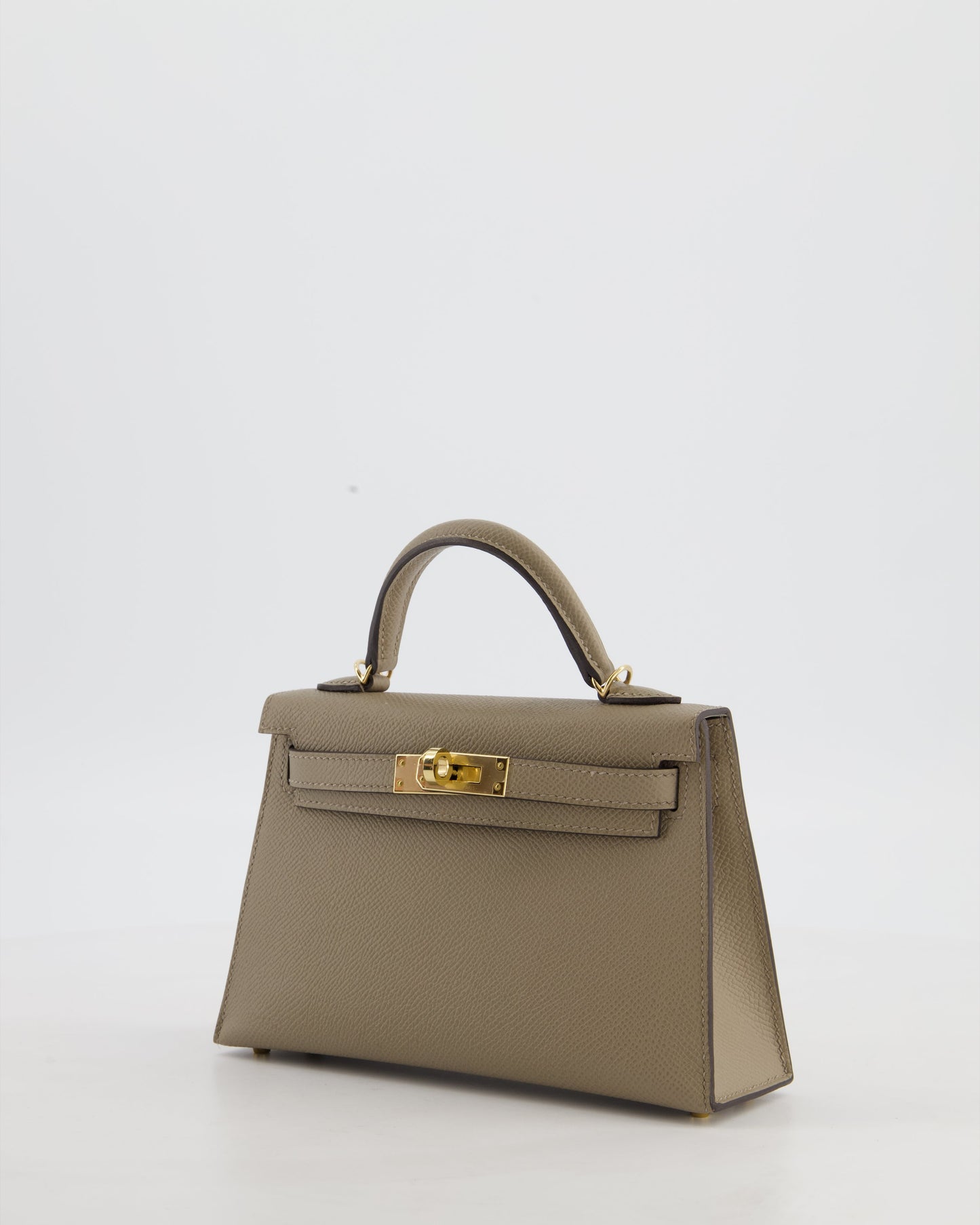 *SUPER RARE* Hermes HSS Mini Kelly II 20 Bag in Gris Tourterelle & Gris Perle Interior Epsom Leather with Permabrass Hardware
