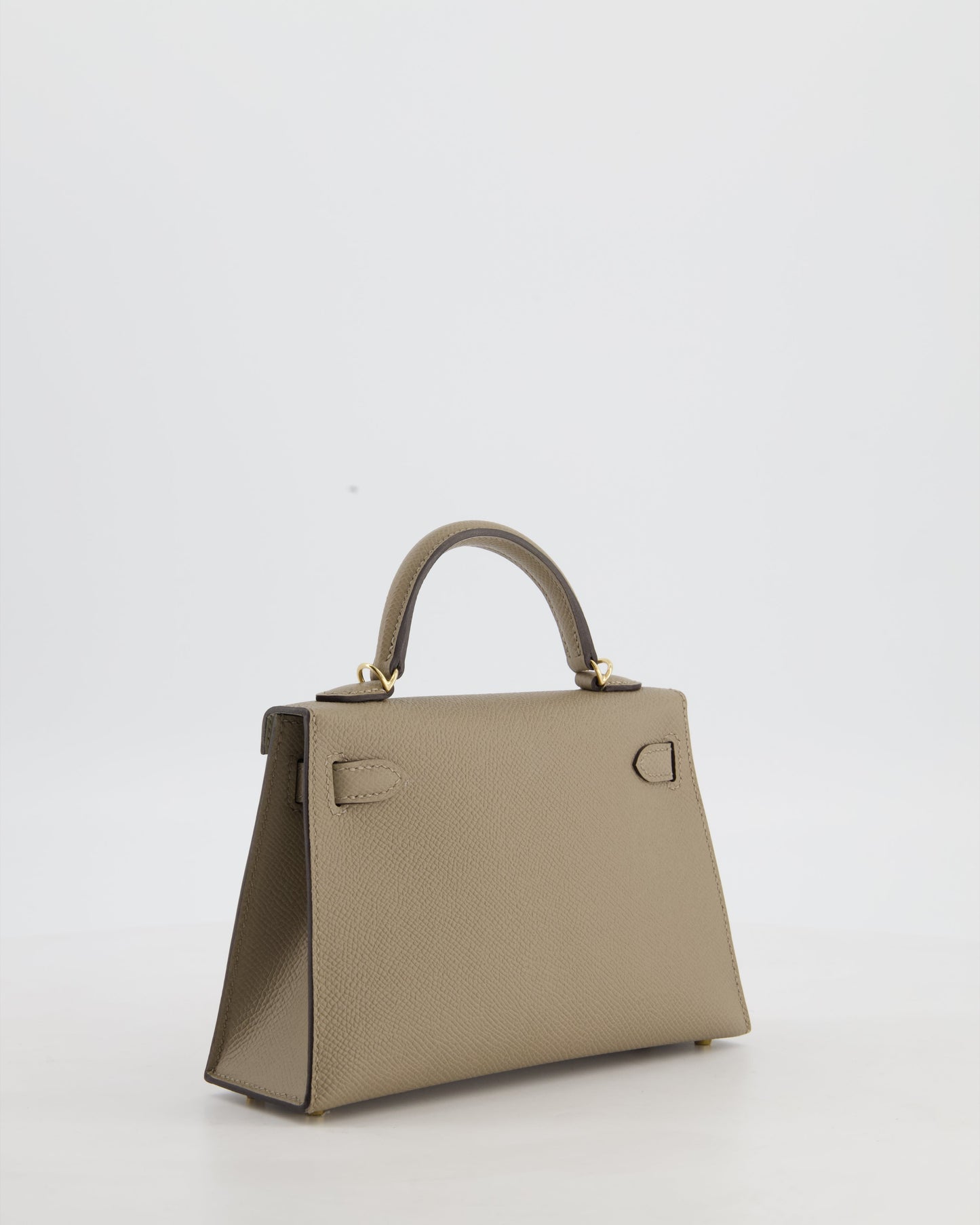*SUPER RARE* Hermes HSS Mini Kelly II 20 Bag in Gris Tourterelle & Gris Perle Interior Epsom Leather with Permabrass Hardware